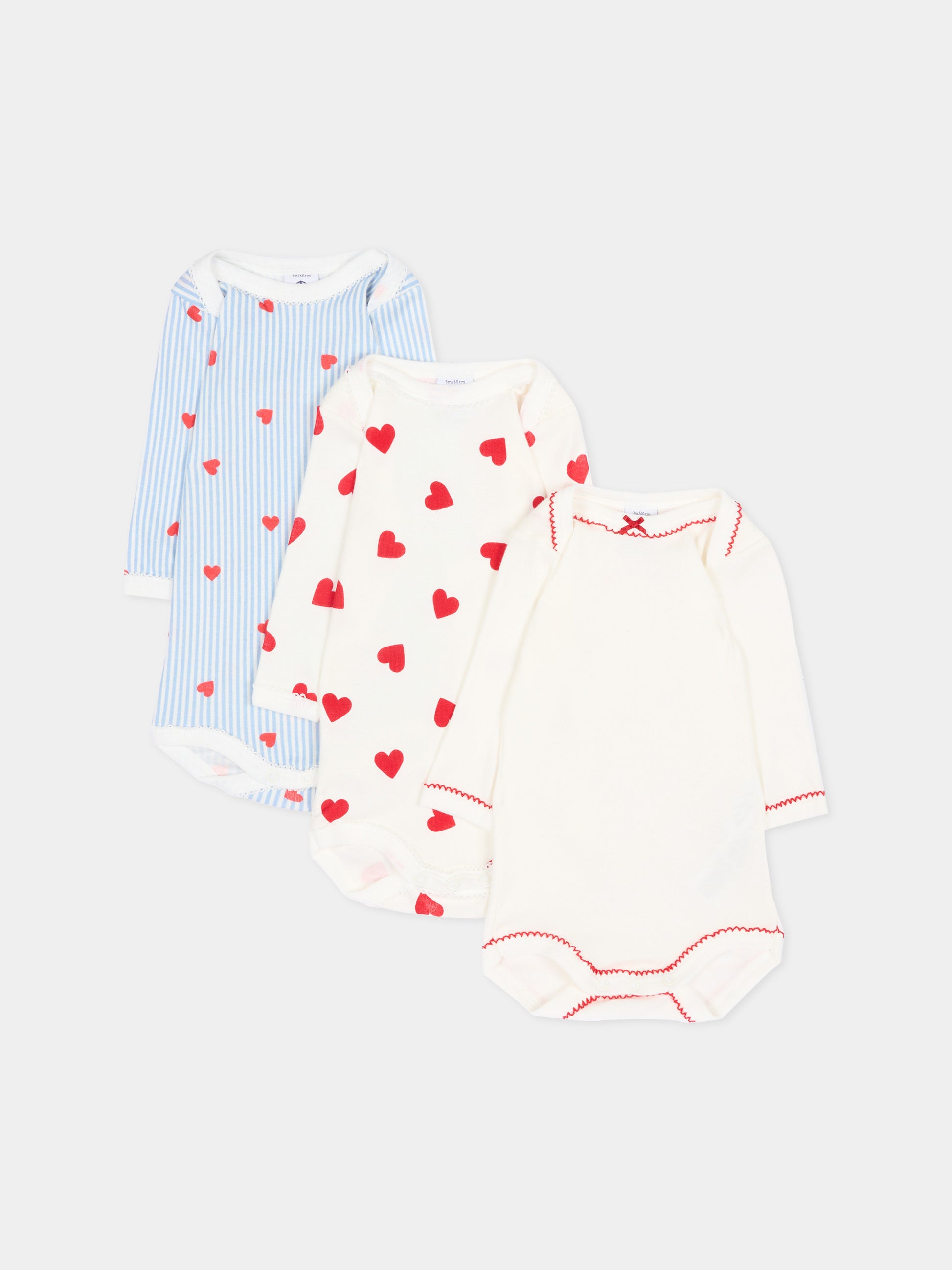 Body multicolor per neonata con cuori,Petit Bateau,A0GYS 00