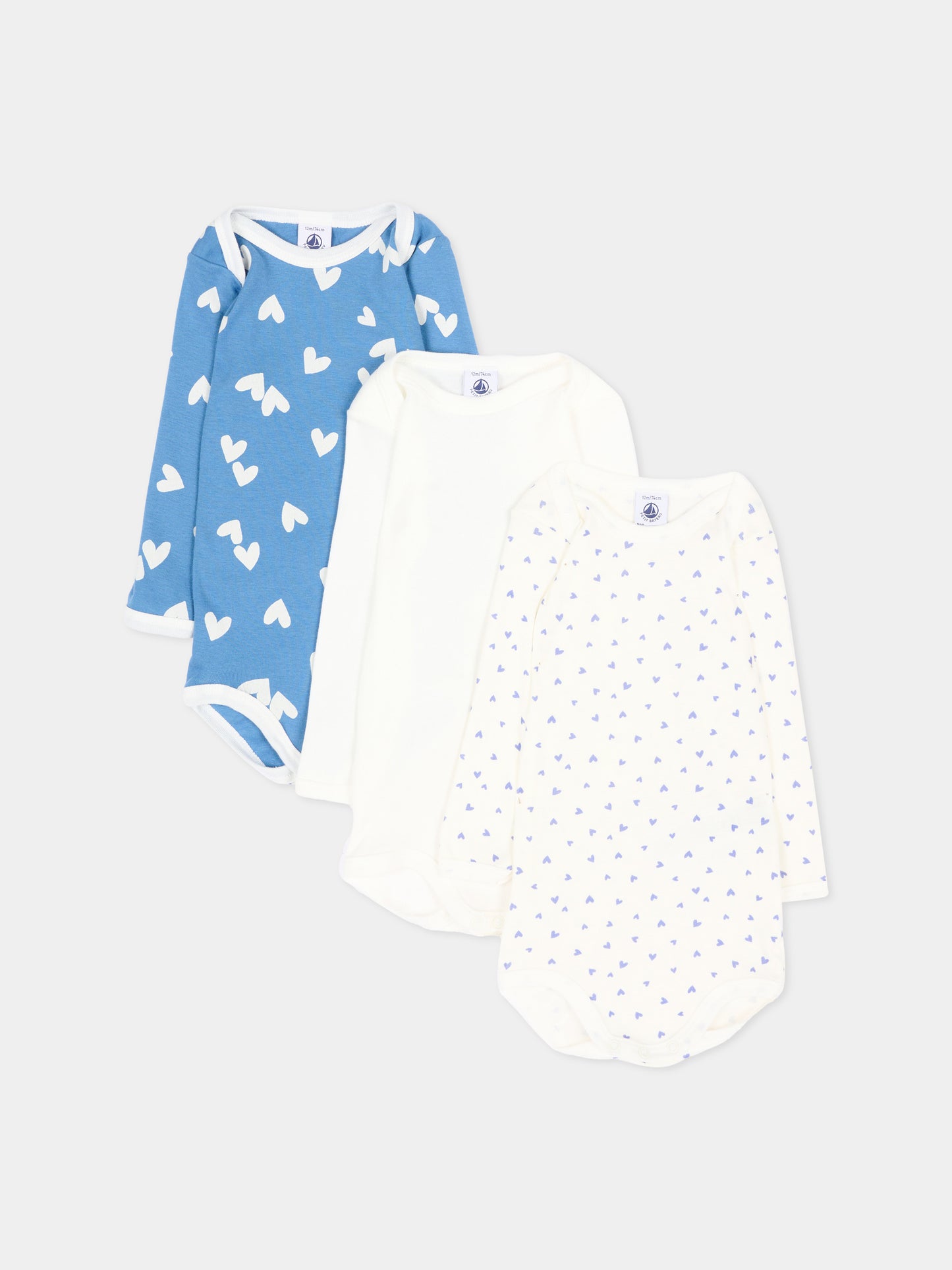 Body multicolor per neonato con cuori,Petit Bateau,A0GZ1 00