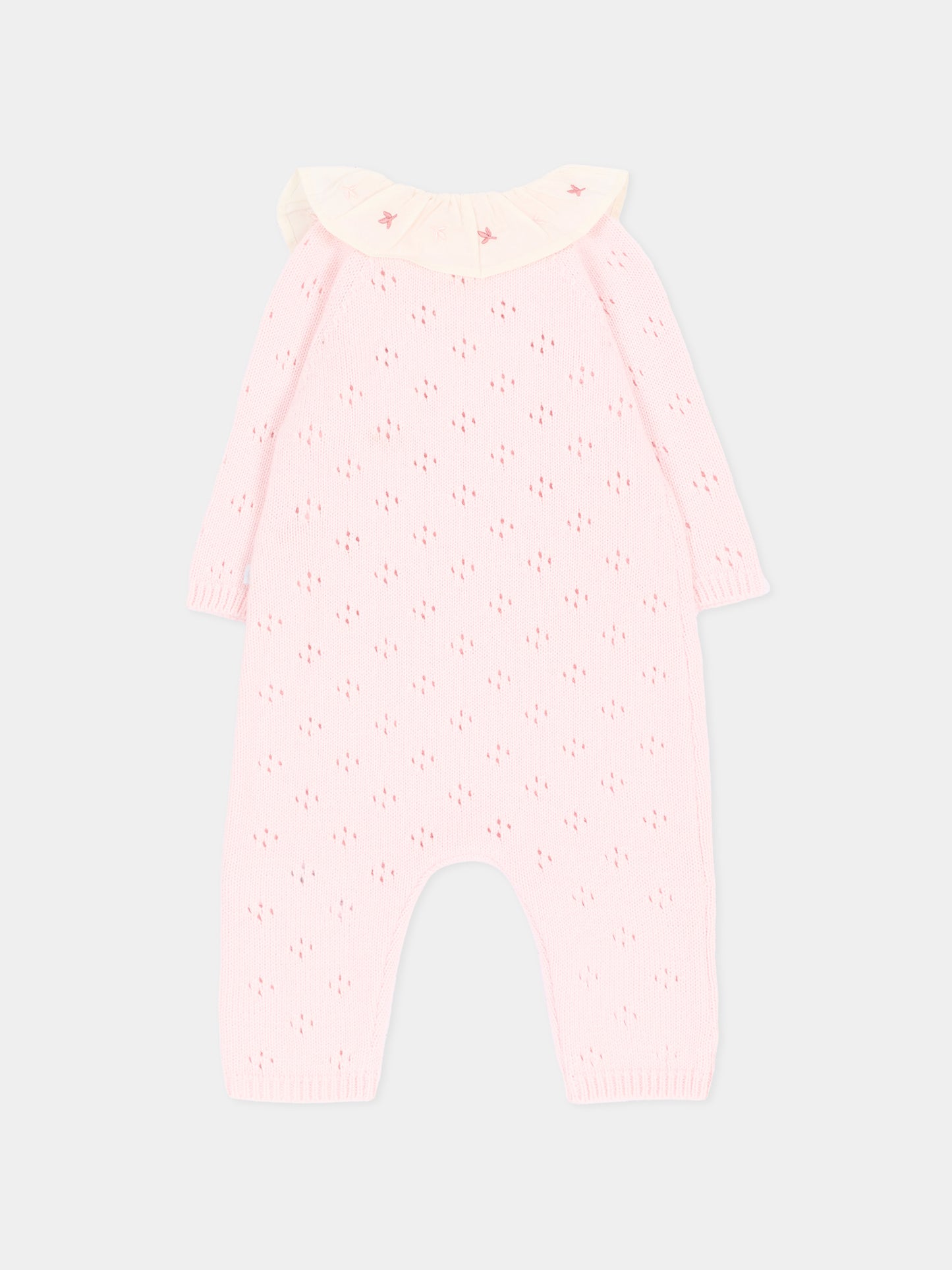 Tutina rosa per neonata con ricami,Petit Bateau,A0GCQ 01
