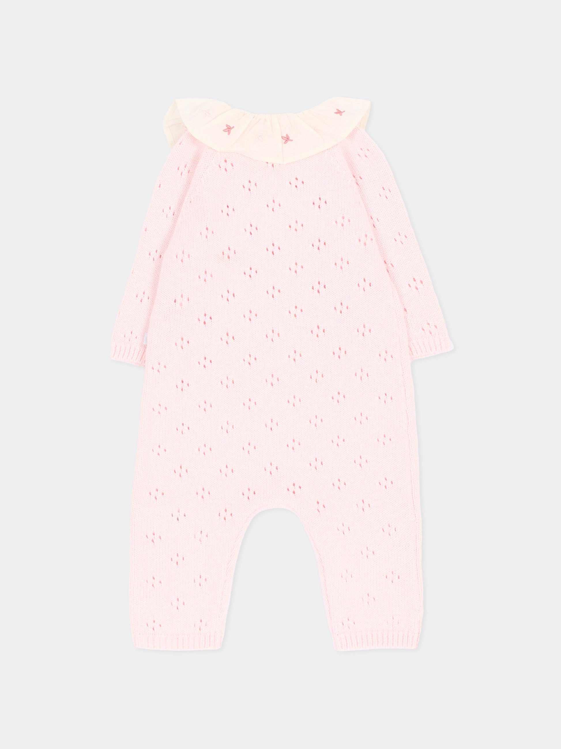 Tutina rosa per neonata con ricami,Petit Bateau,A0GCQ 01