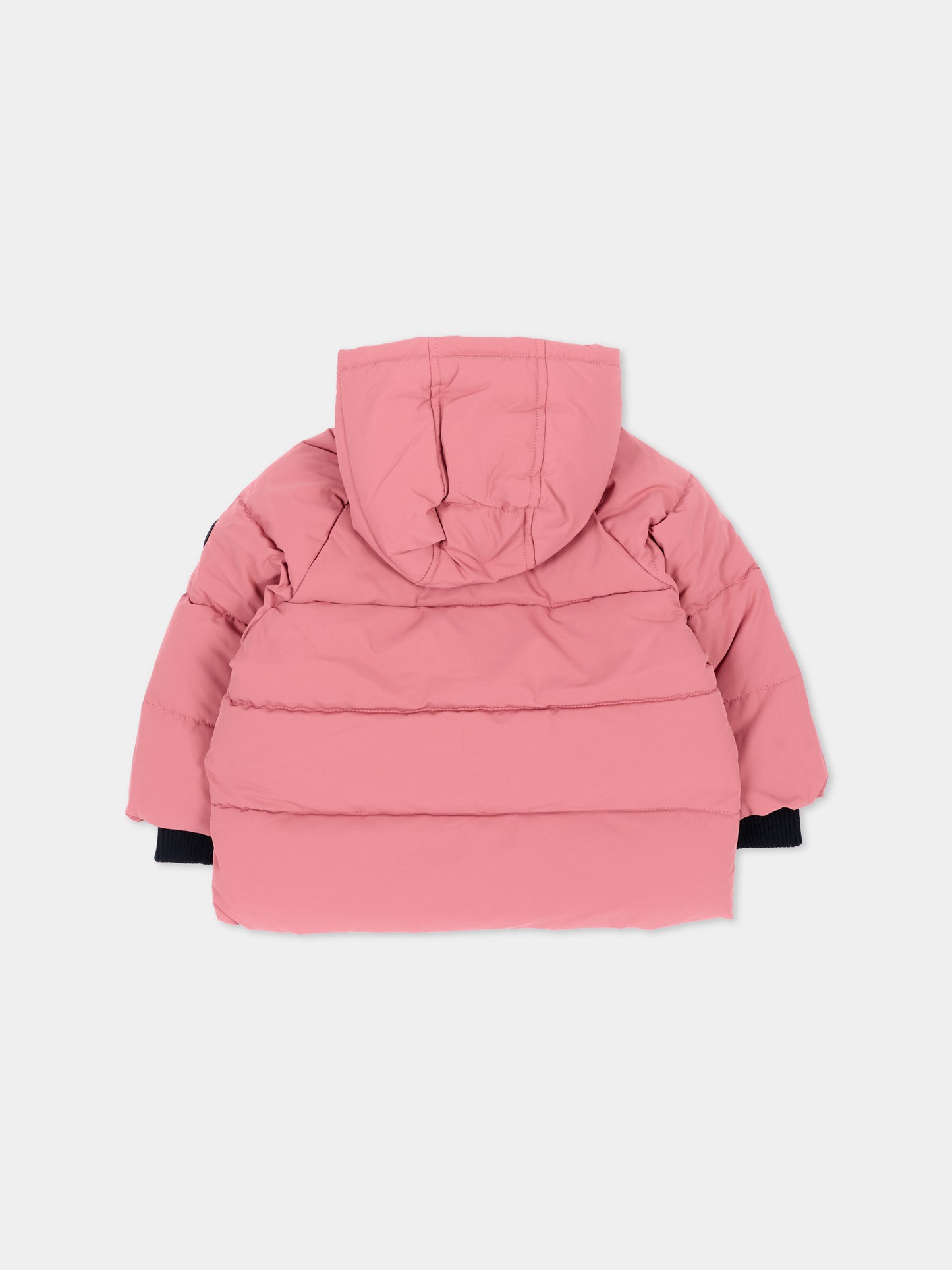 Piumini rosa per neonata con patch logo,Petit Bateau,A0GS1 01
