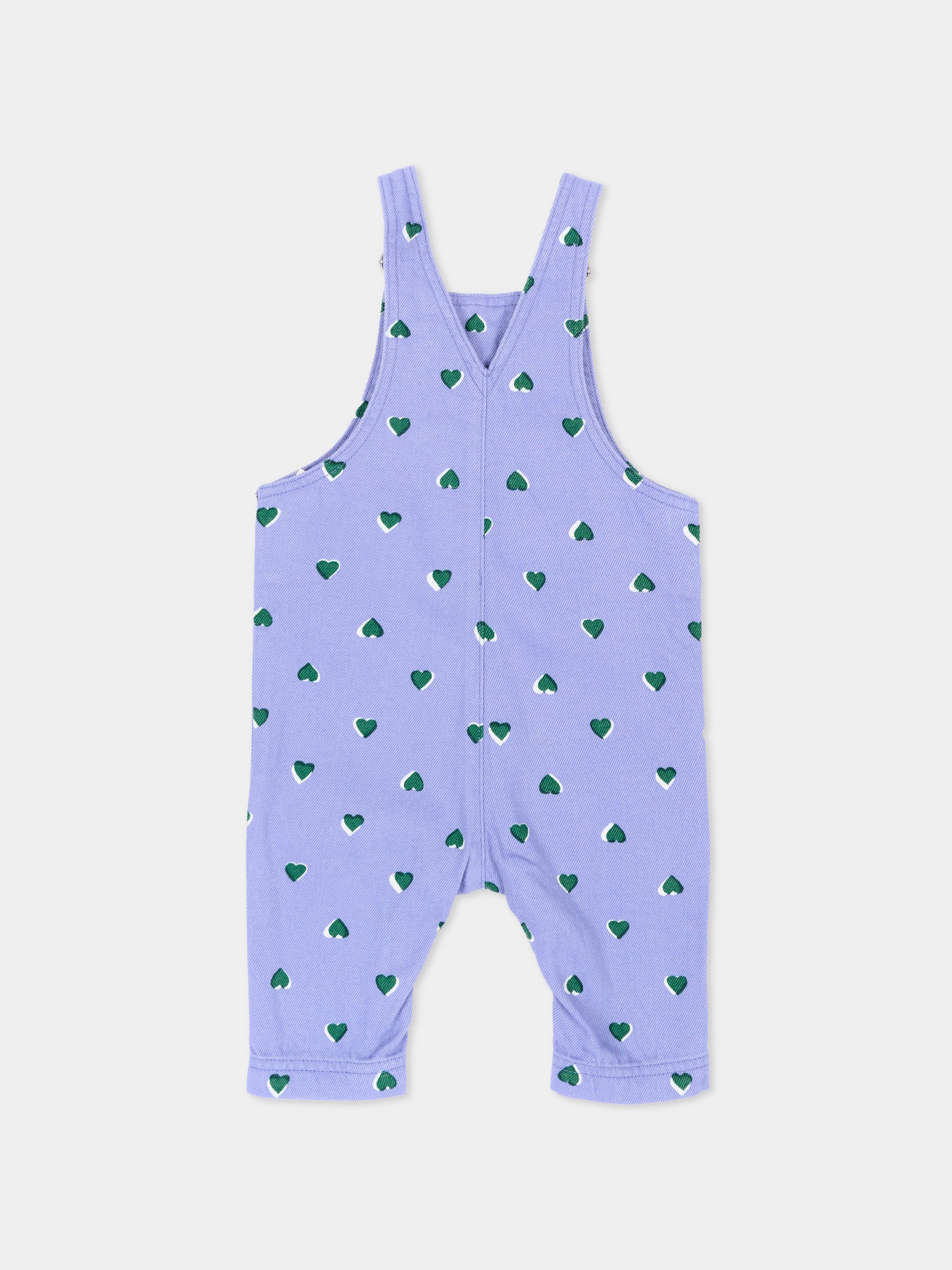 Salopette lilla per neonata con cuori,Petit Bateau,A0GPA 01