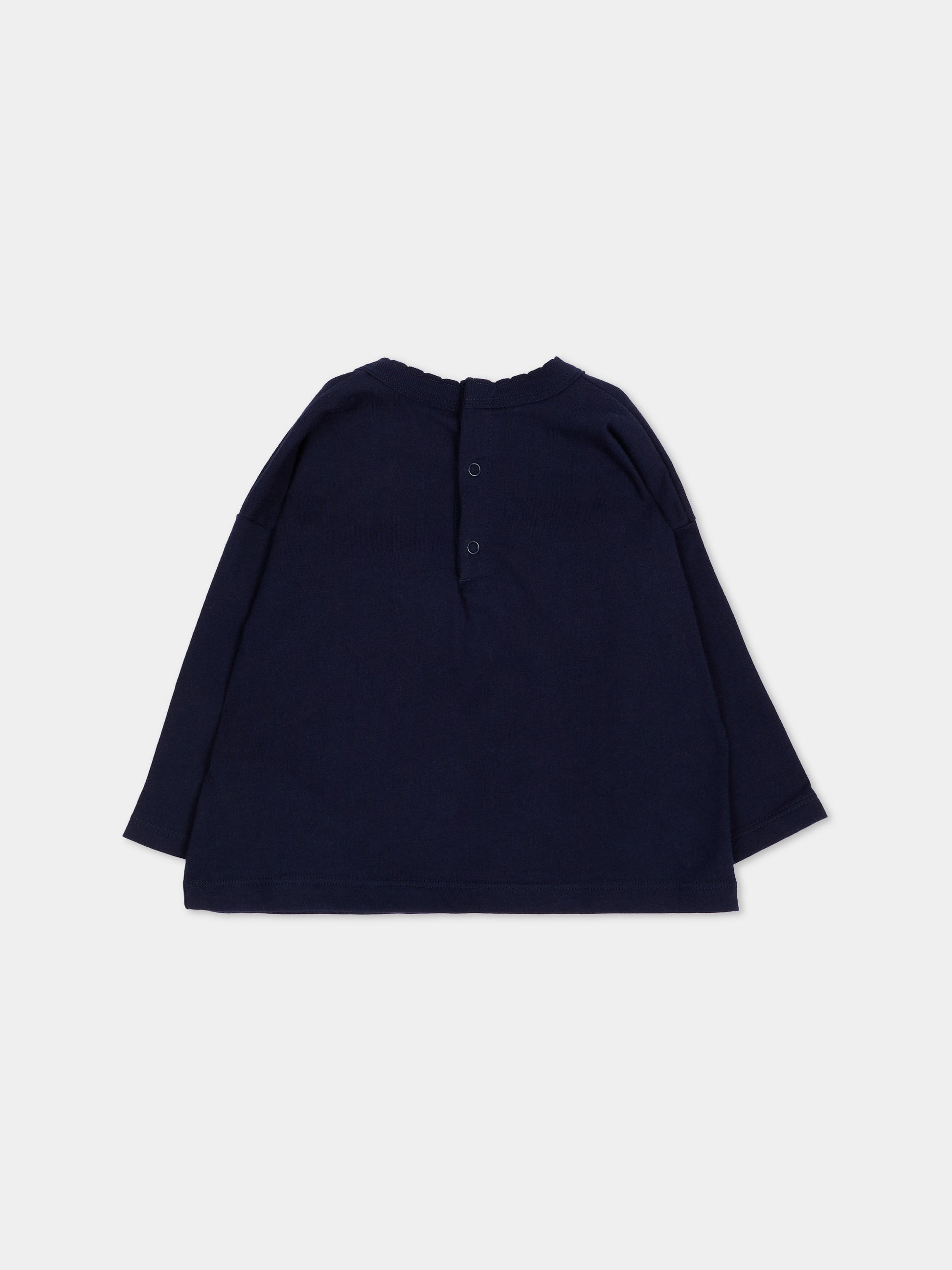 T-shirt blu per neonata con cuore,Petit Bateau,A0H0K 02