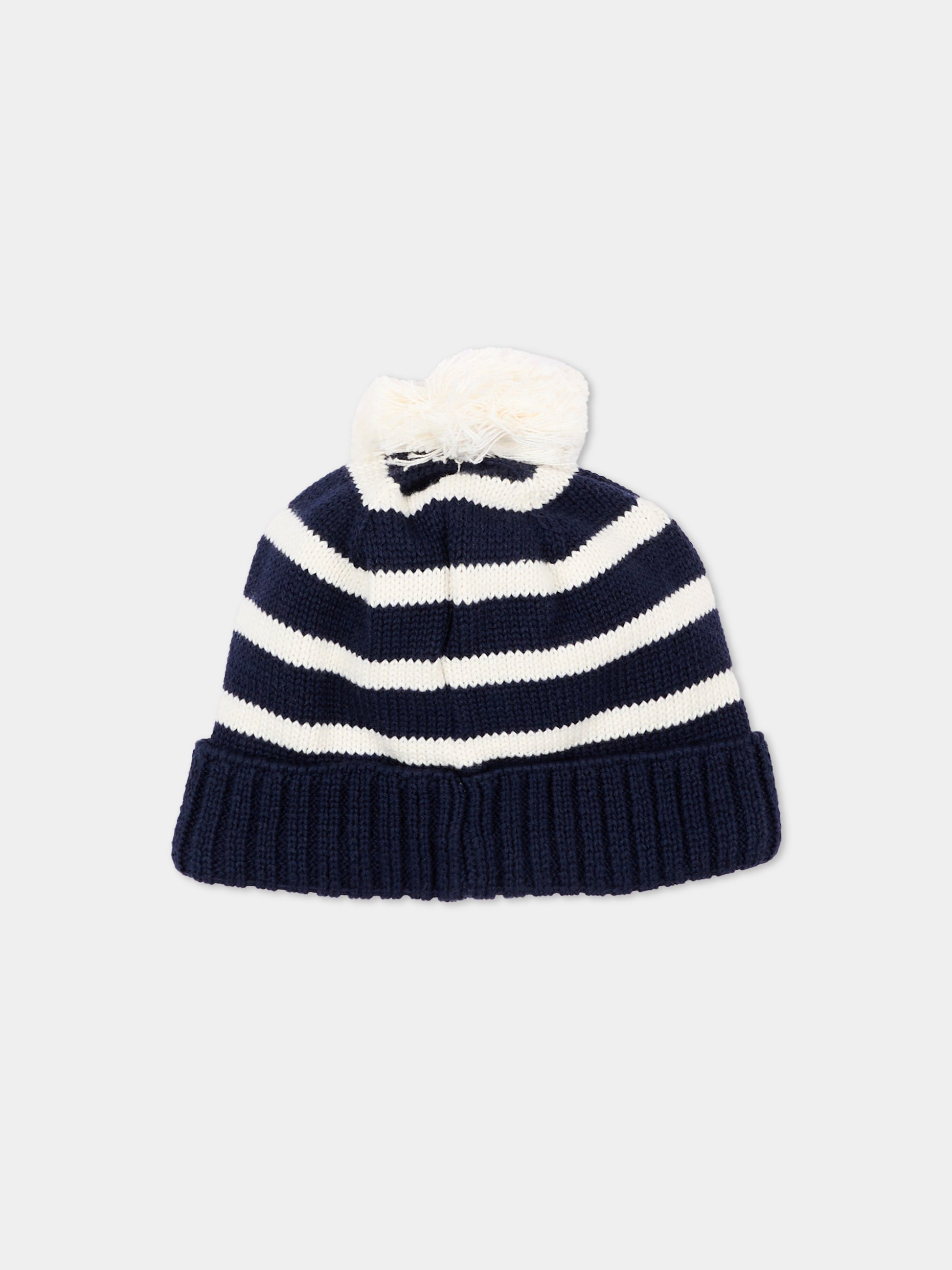 Berretto blu per neonata a righe,Petit Bateau,A0GJC 03