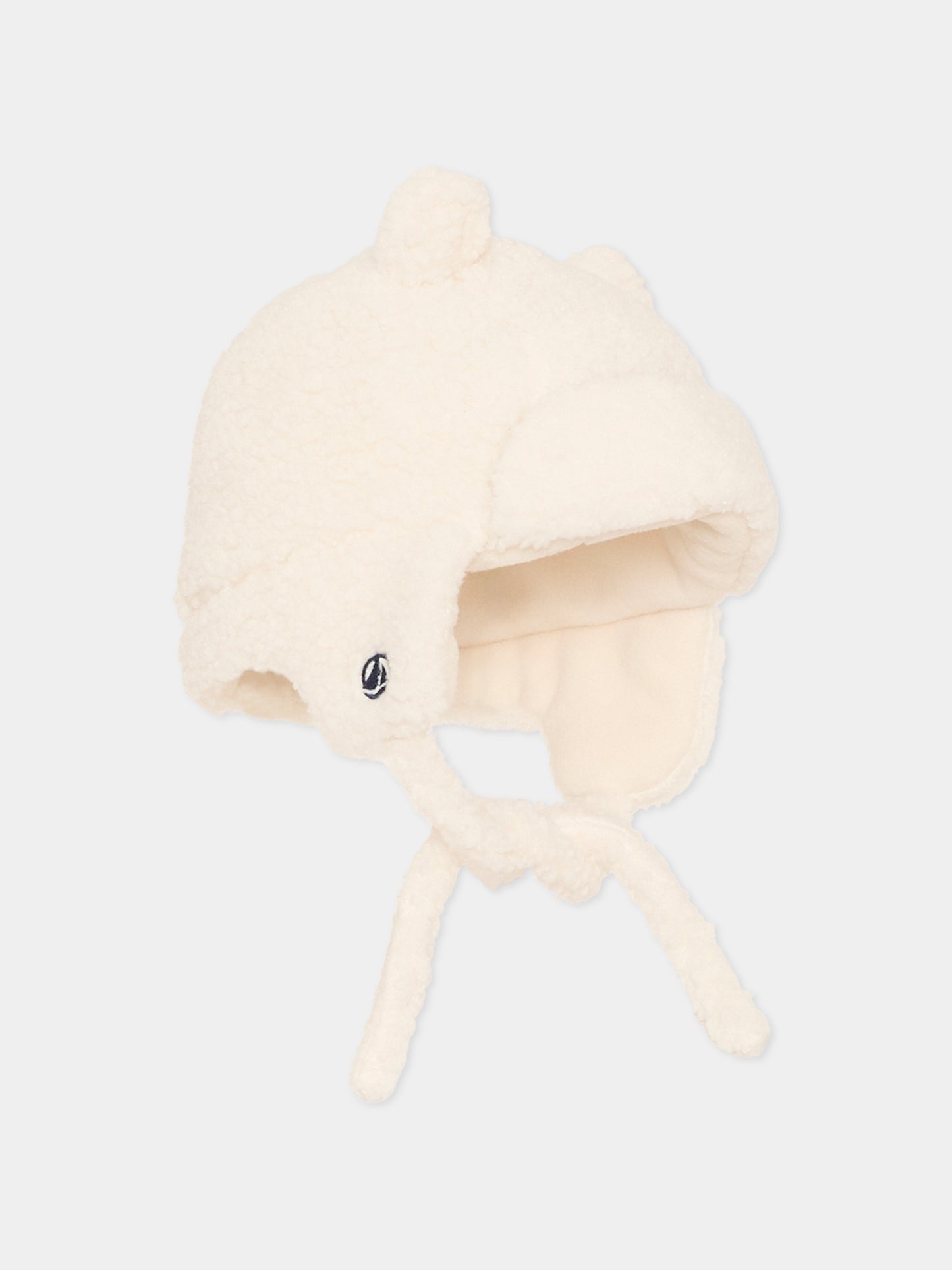 Berretto avorio per neonato con orecchie,Petit Bateau,A0GJE 01