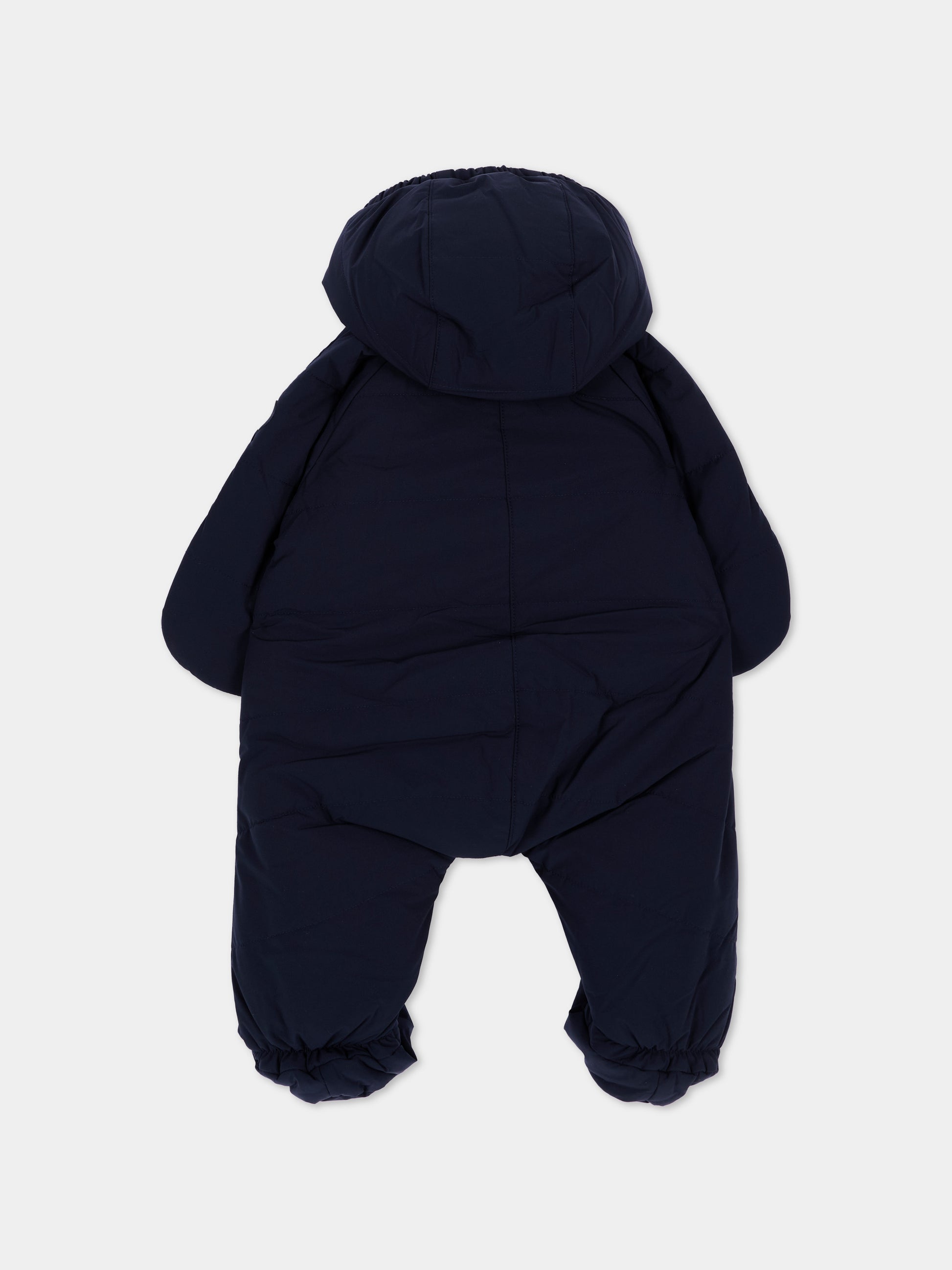 Piumini blu per neonato con patch logo,Petit Bateau,A0GI0 01