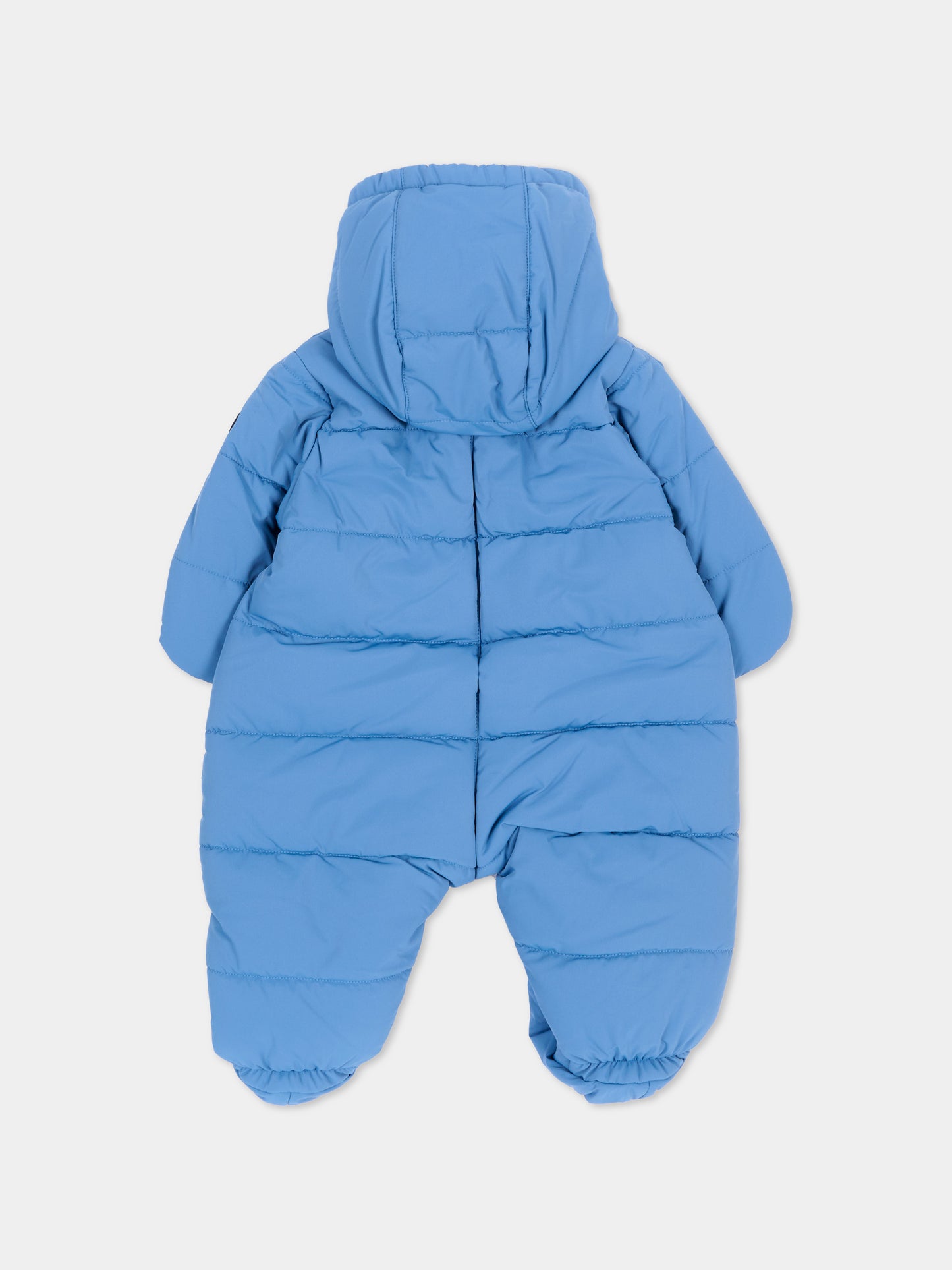 Piumini azzurro per neonato con patch logo,Petit Bateau,A0GT3 02