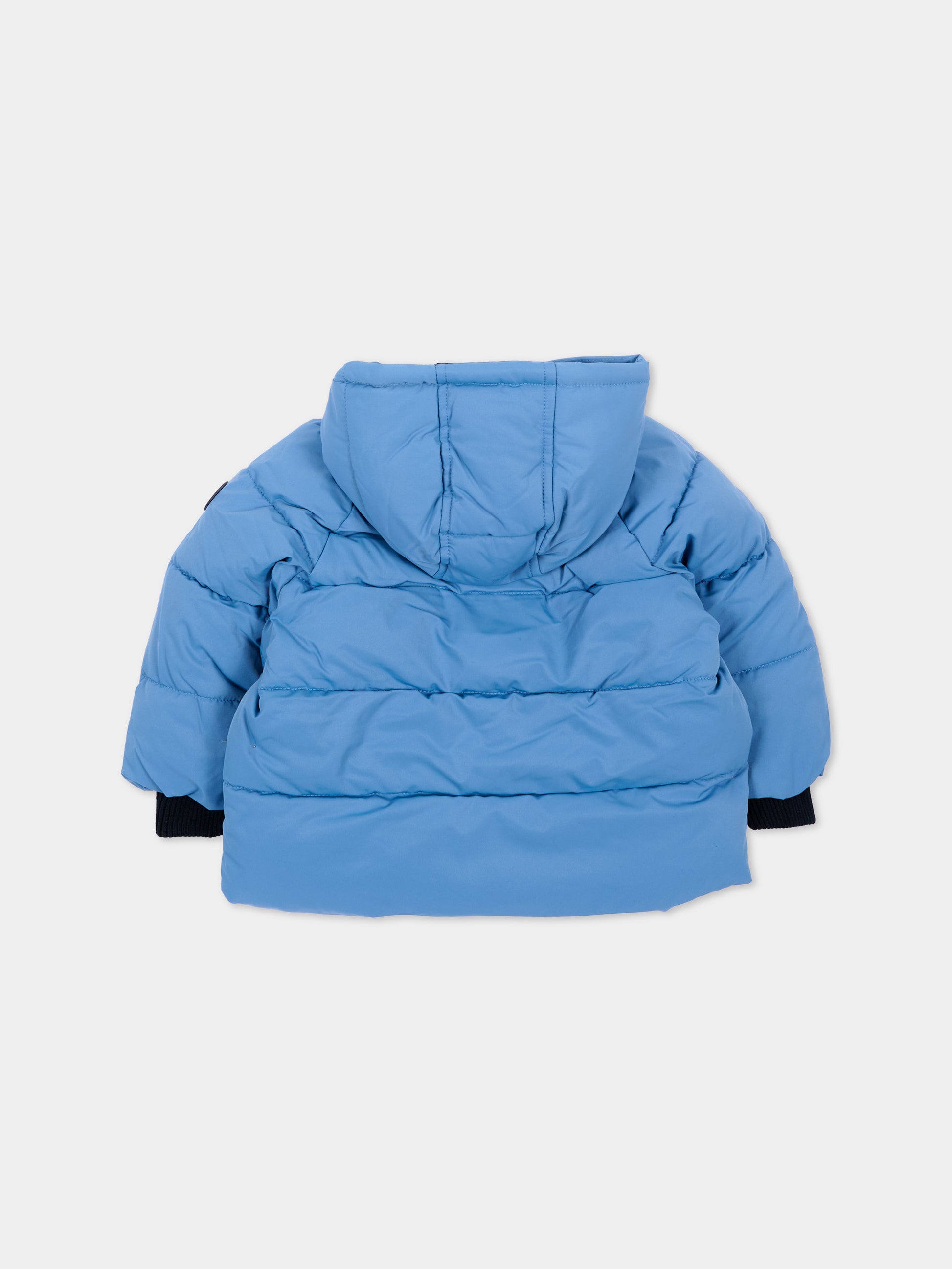 Piumini azzurro per neonato con patch logo,Petit Bateau,A0GS1 06