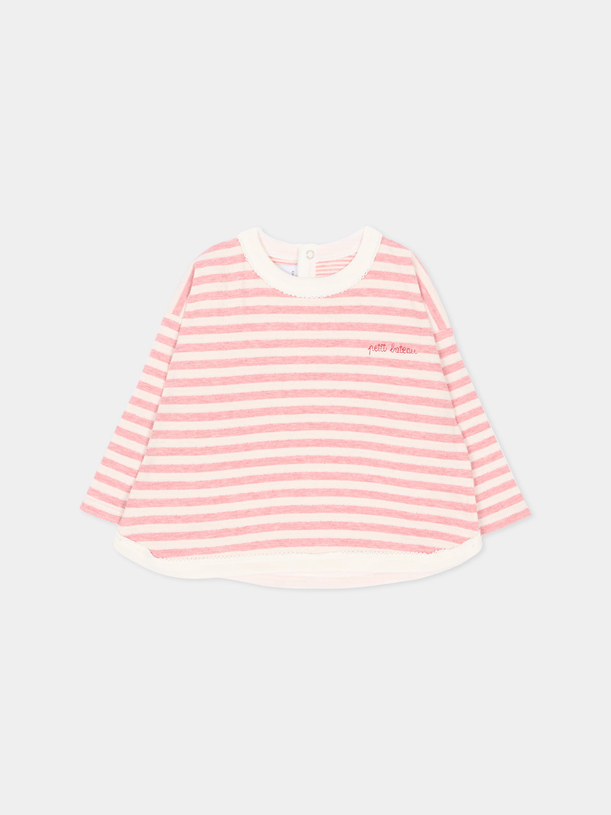 T-shirt a manica lunga rosa per neonata,Petit Bateau,A0H12 01