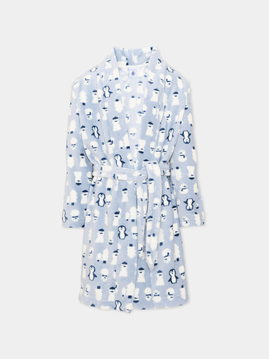 Vestaglia azzurra con pinguini per bambini,Petit Bateau,A0GDD 03