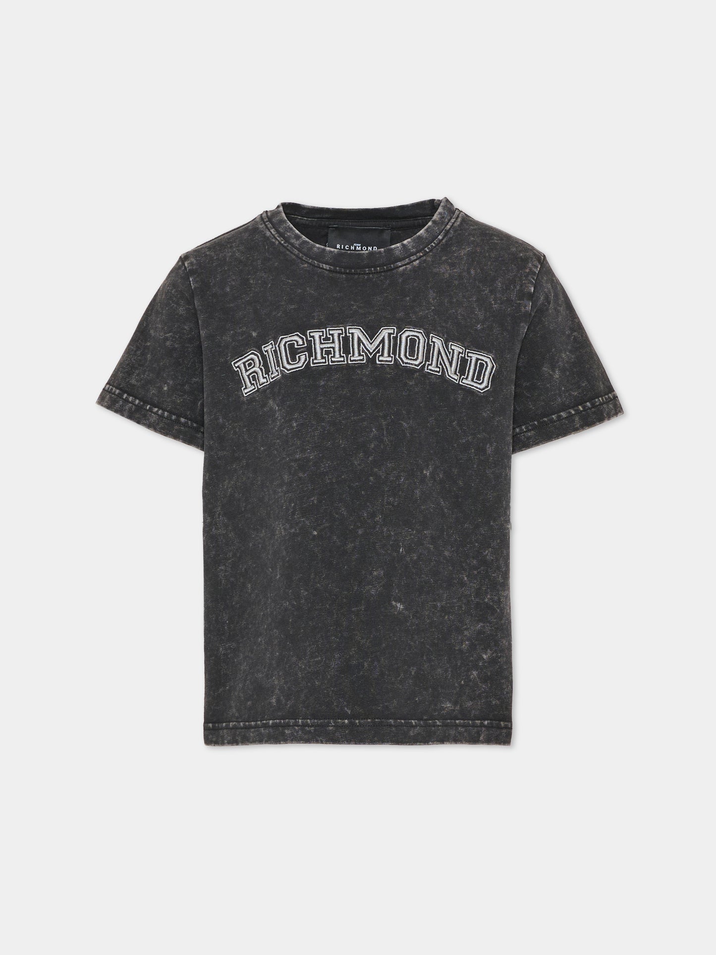 T-shirt nera per bambino con logo,Richmond,RBA26011TS BLACK BLACK