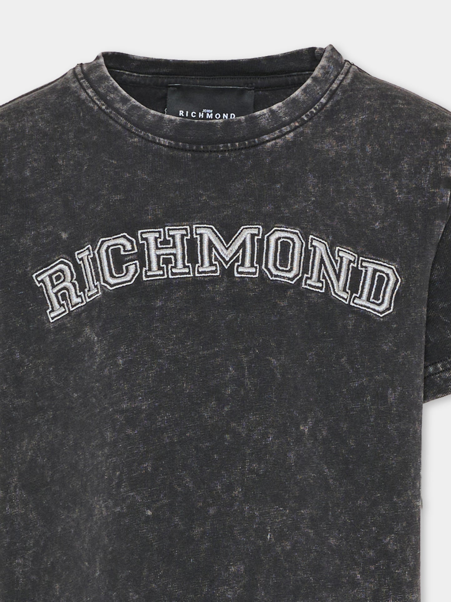 T-shirt nera per bambino con logo,Richmond,RBA26011TS BLACK BLACK