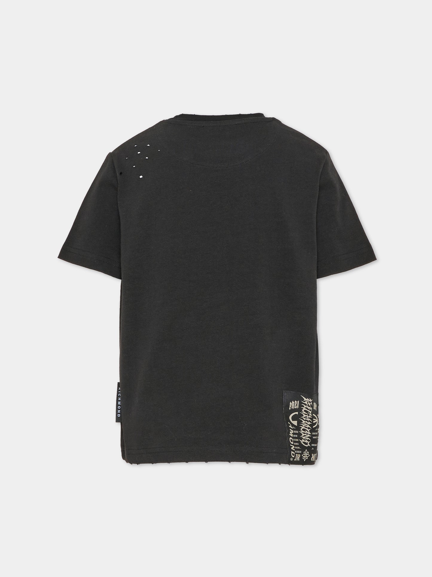 T-shirt a manica corta nera per bambino con logo,Richmond,RBA26053TS BLACK BLACK