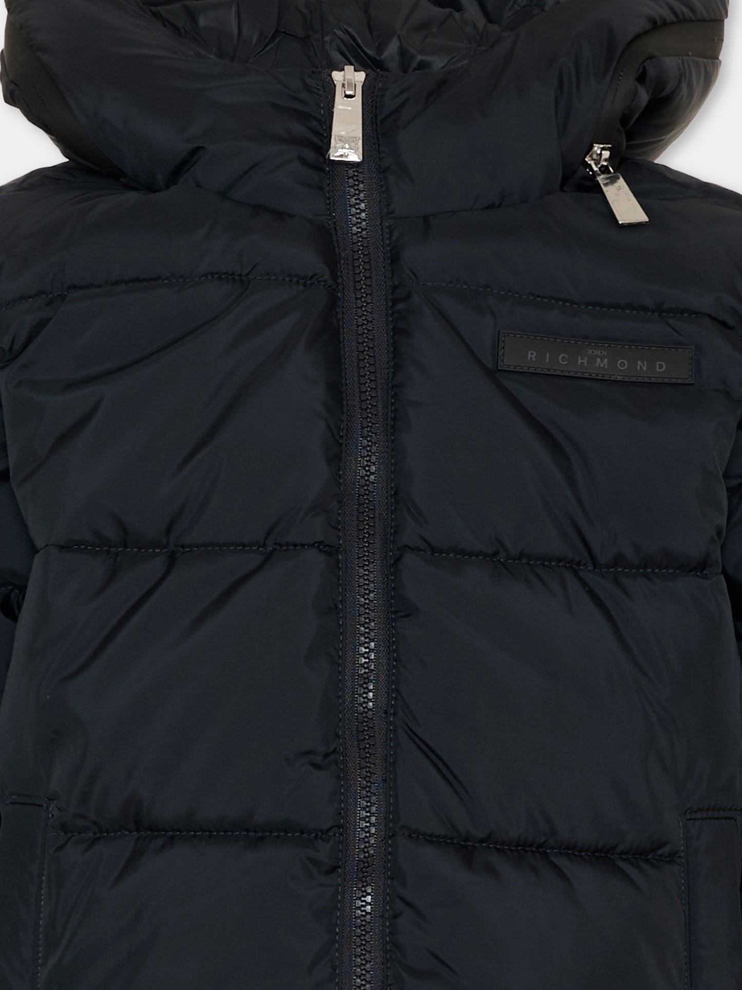 Piumini nero per bambino con logo,Richmond,RBA26043PI BLACK BLACK
