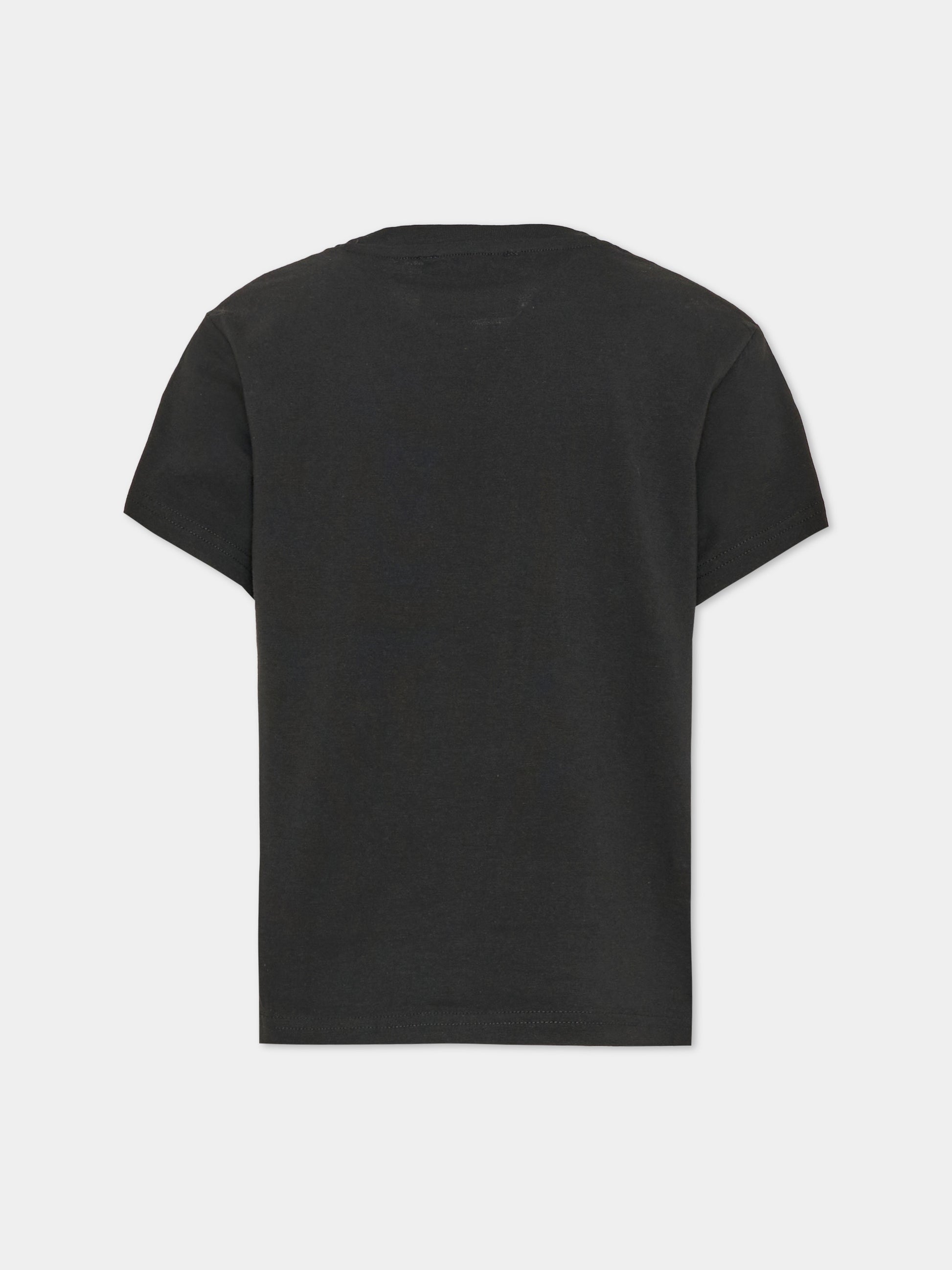 T-shirt nera per bambina con stampa,Richmond,RBA26038TS BLACK BLACK