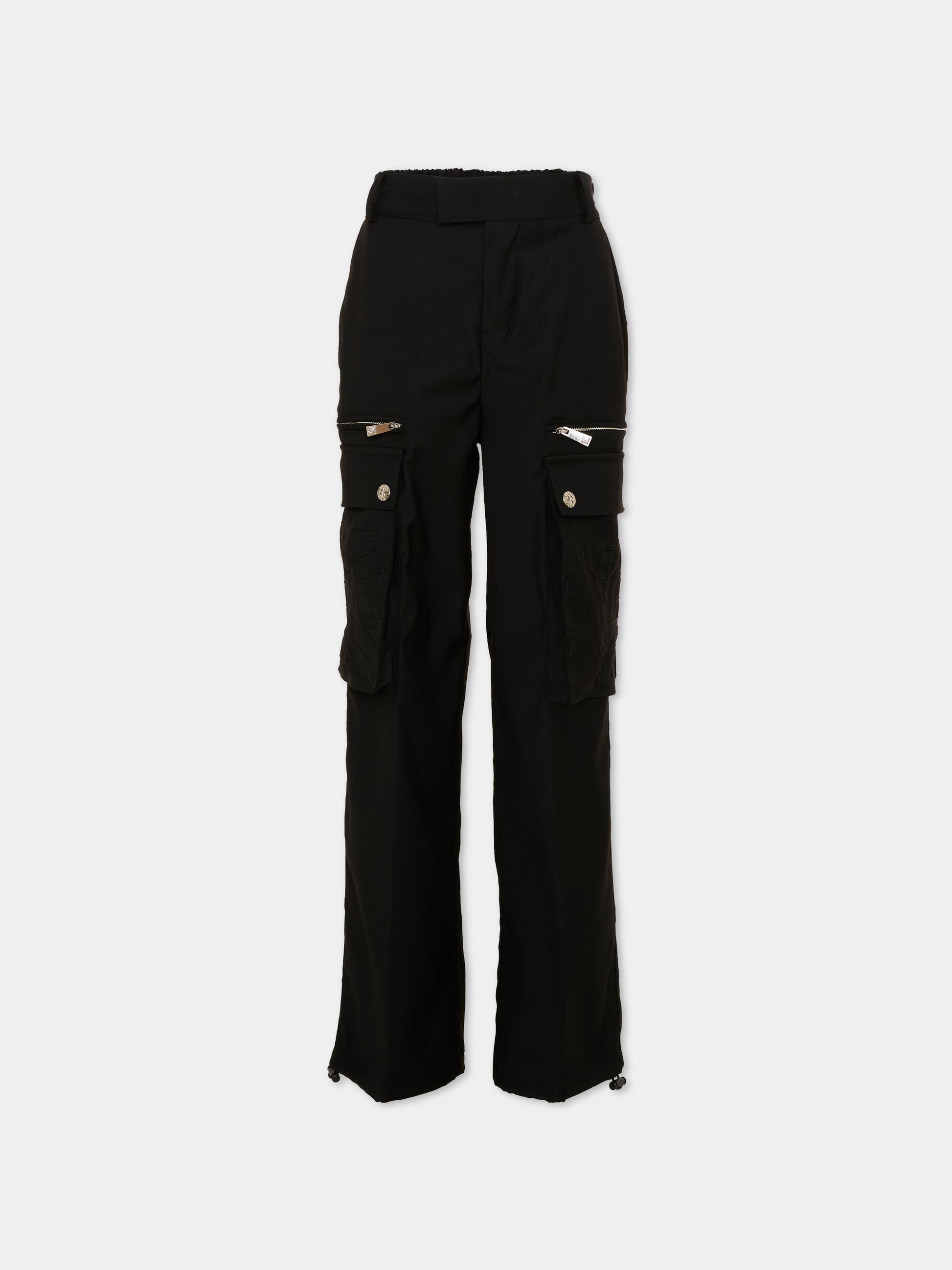 Pantalone nero cargo per bambino con logo,Richmond,RBA26130PA BLACK BLACK