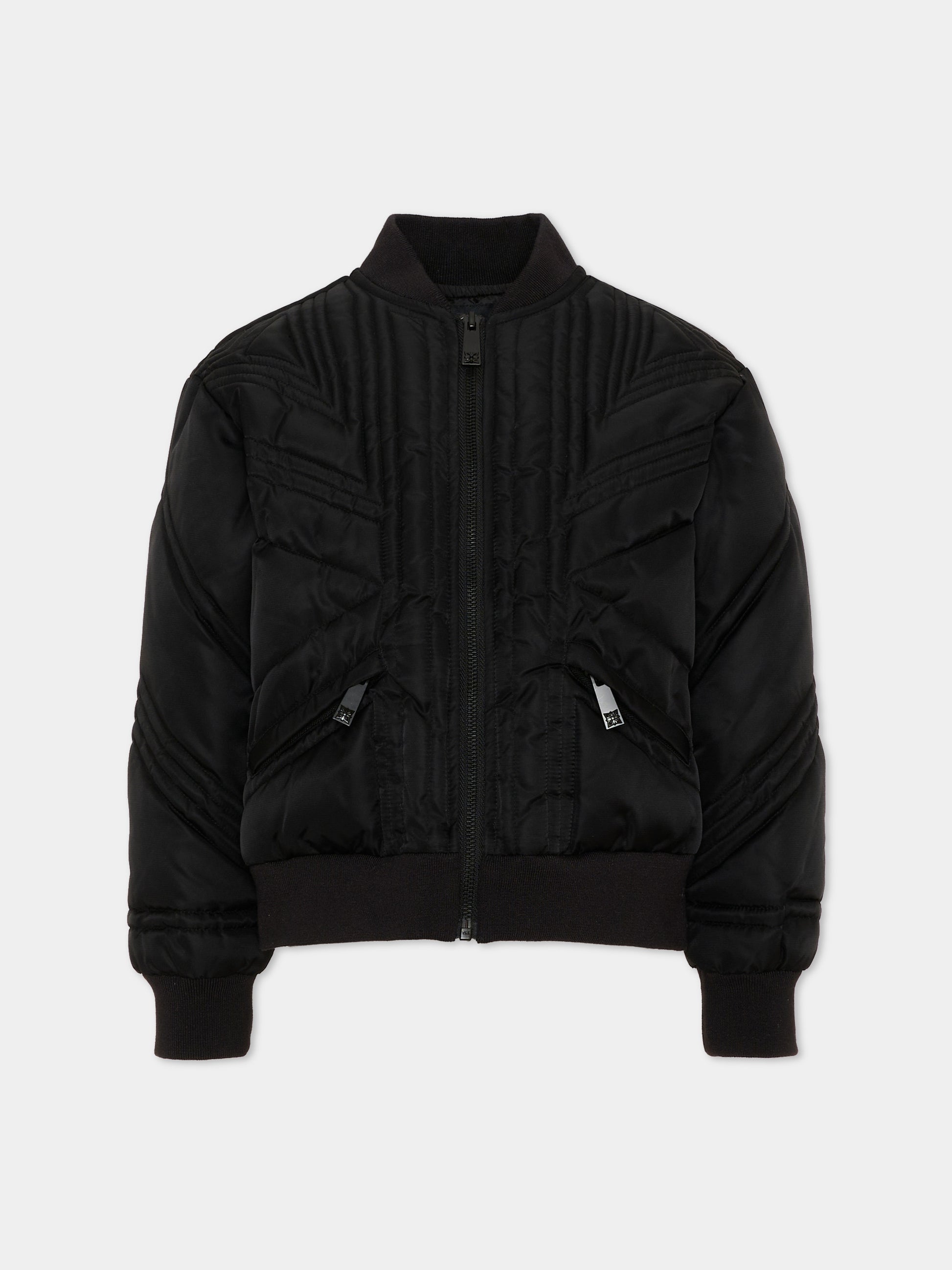 Bomber nero per bambini con logo,Richmond,RBA26032PI BLACK BLACK