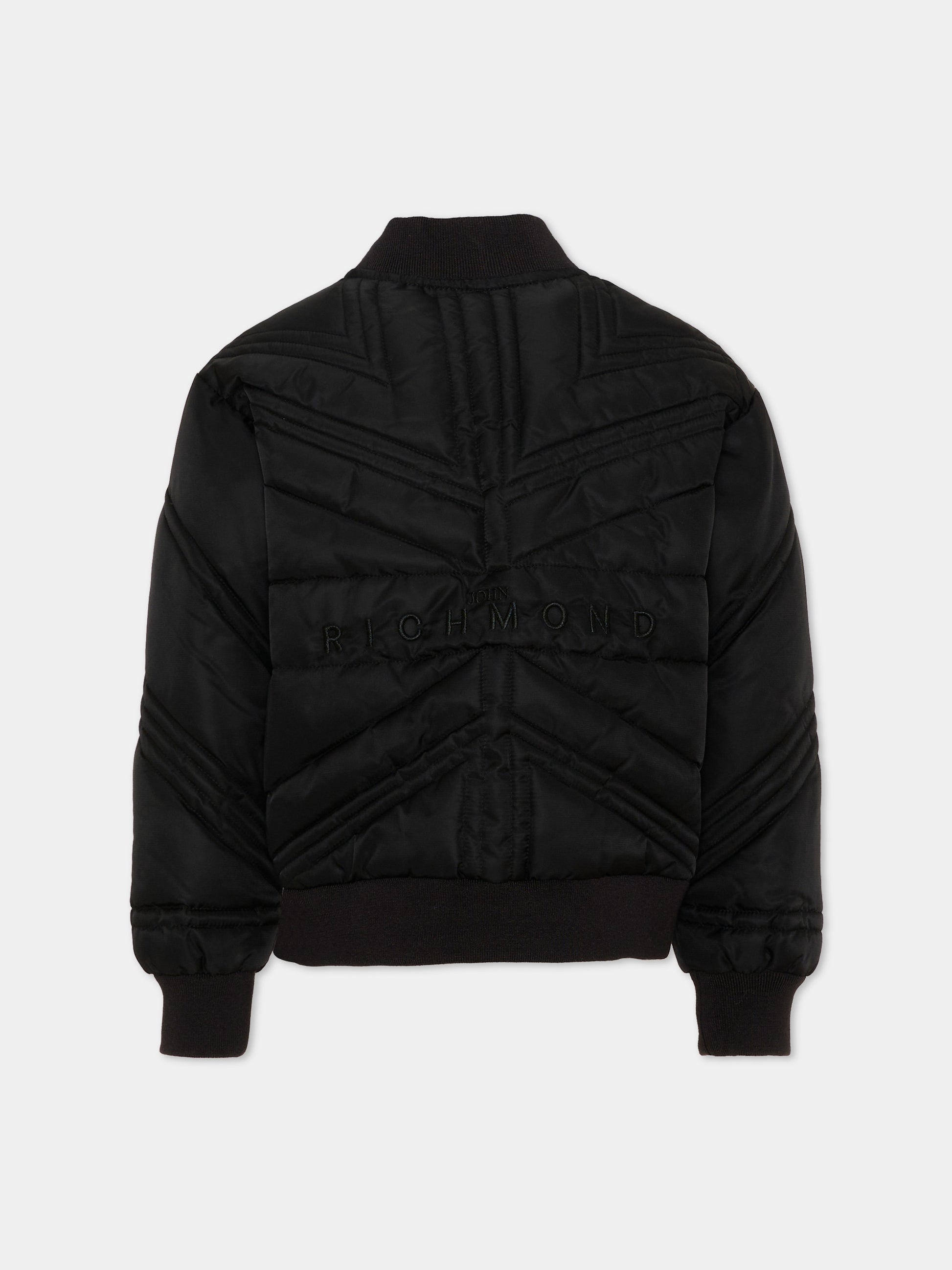 Bomber nero per bambini con logo,Richmond,RBA26032PI BLACK BLACK