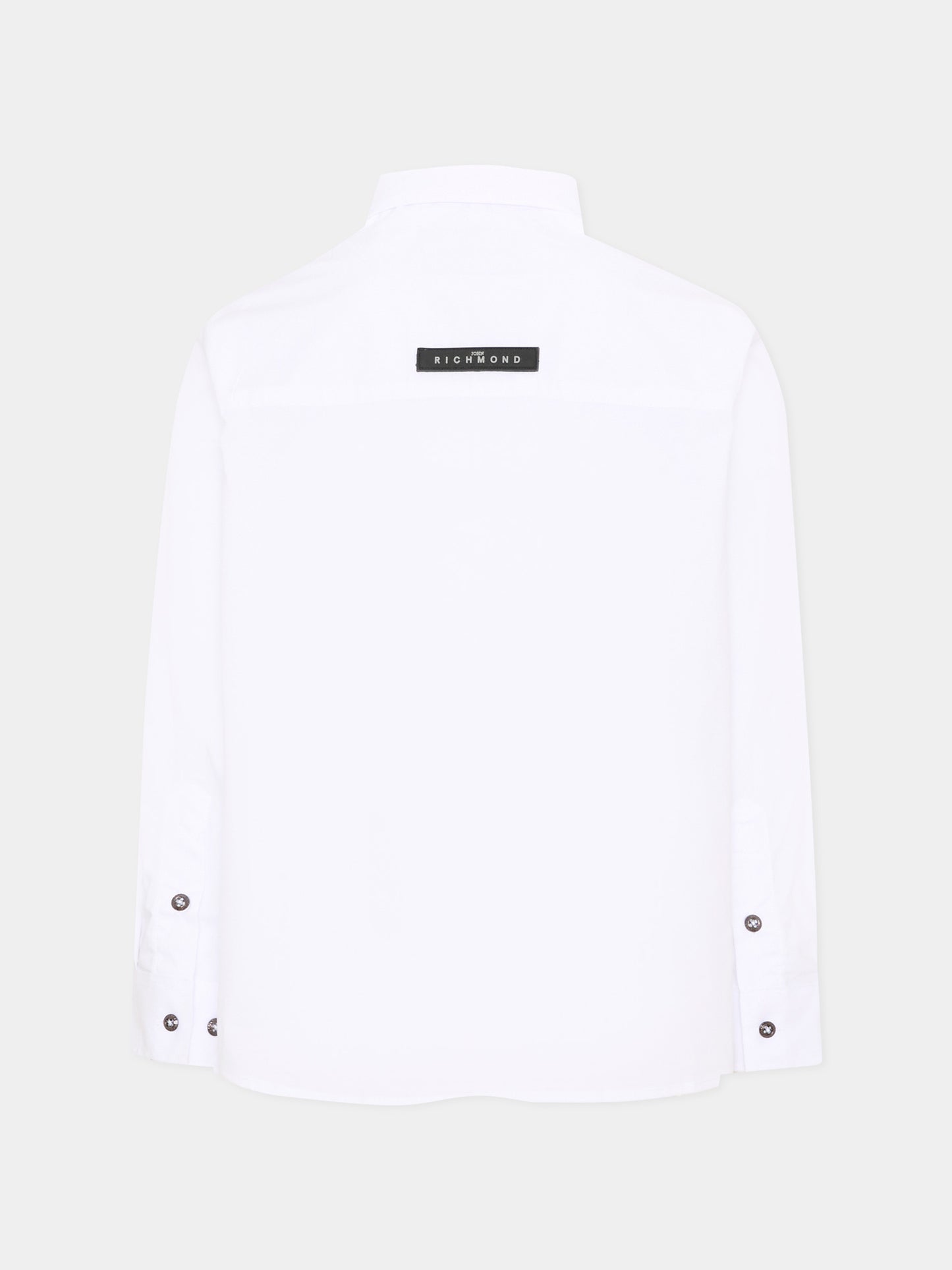 Camicia a manica lunga bianca per bambino logo,Richmond,RBA26102CA WHITE WHITE