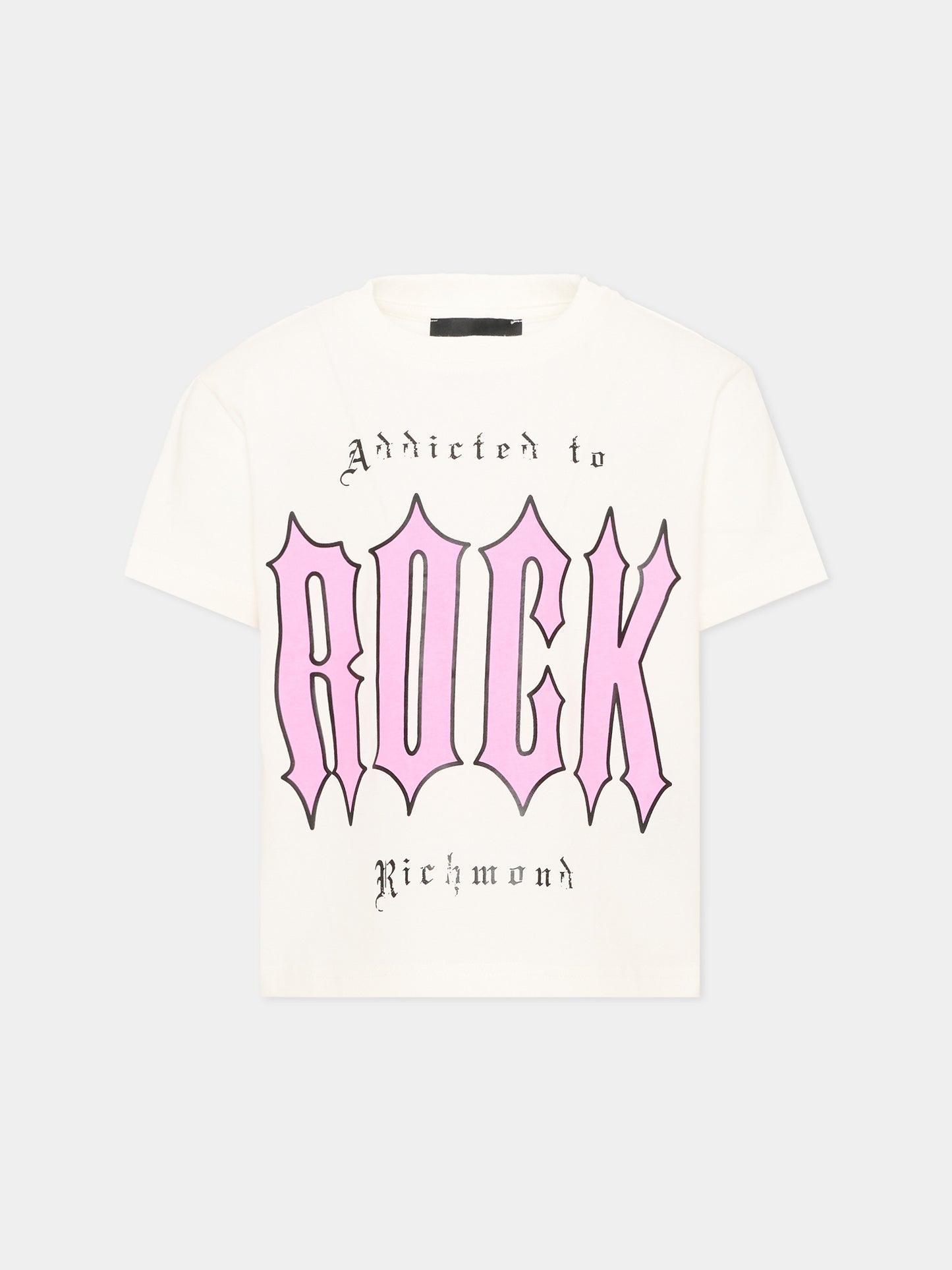 T-shirt avorio per bambina con logo,Richmond,RGA26165TS OFF-WHITE OFF-WHITE