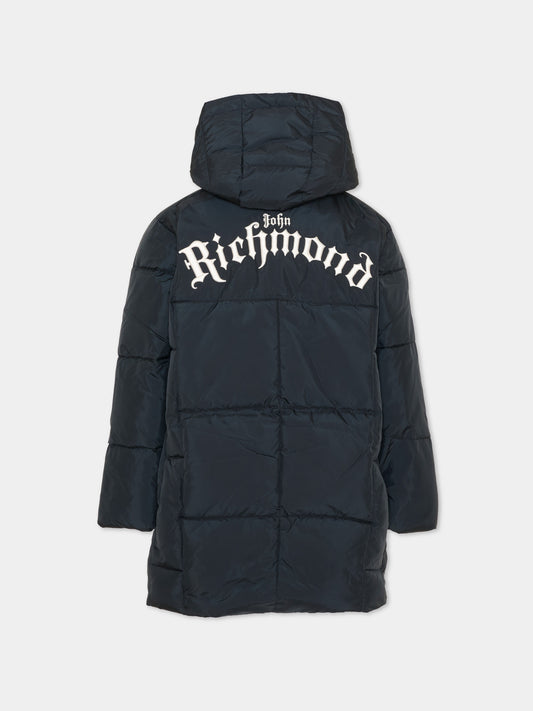 Piumino nero per bambina con logo,Richmond,RGA26154PI BLACK BLACK