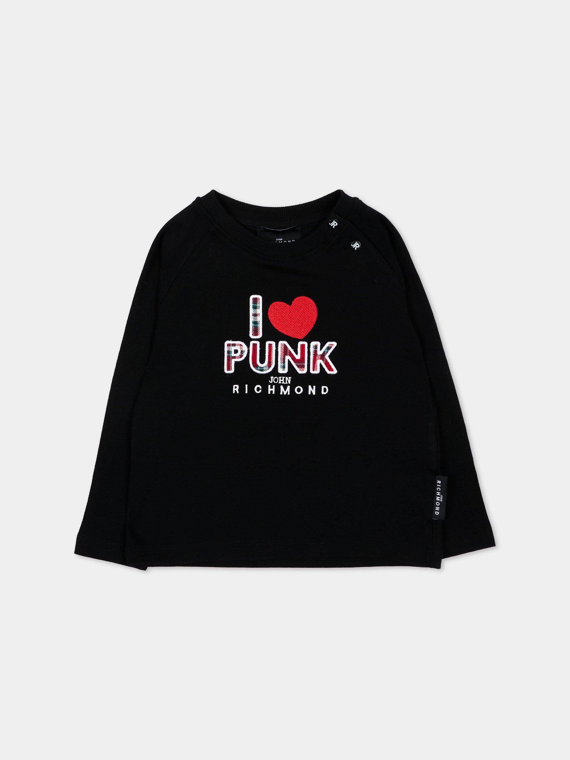 T-shirt nera per neonata con logo,Richmond,RIA26085TS BLACK BLACK