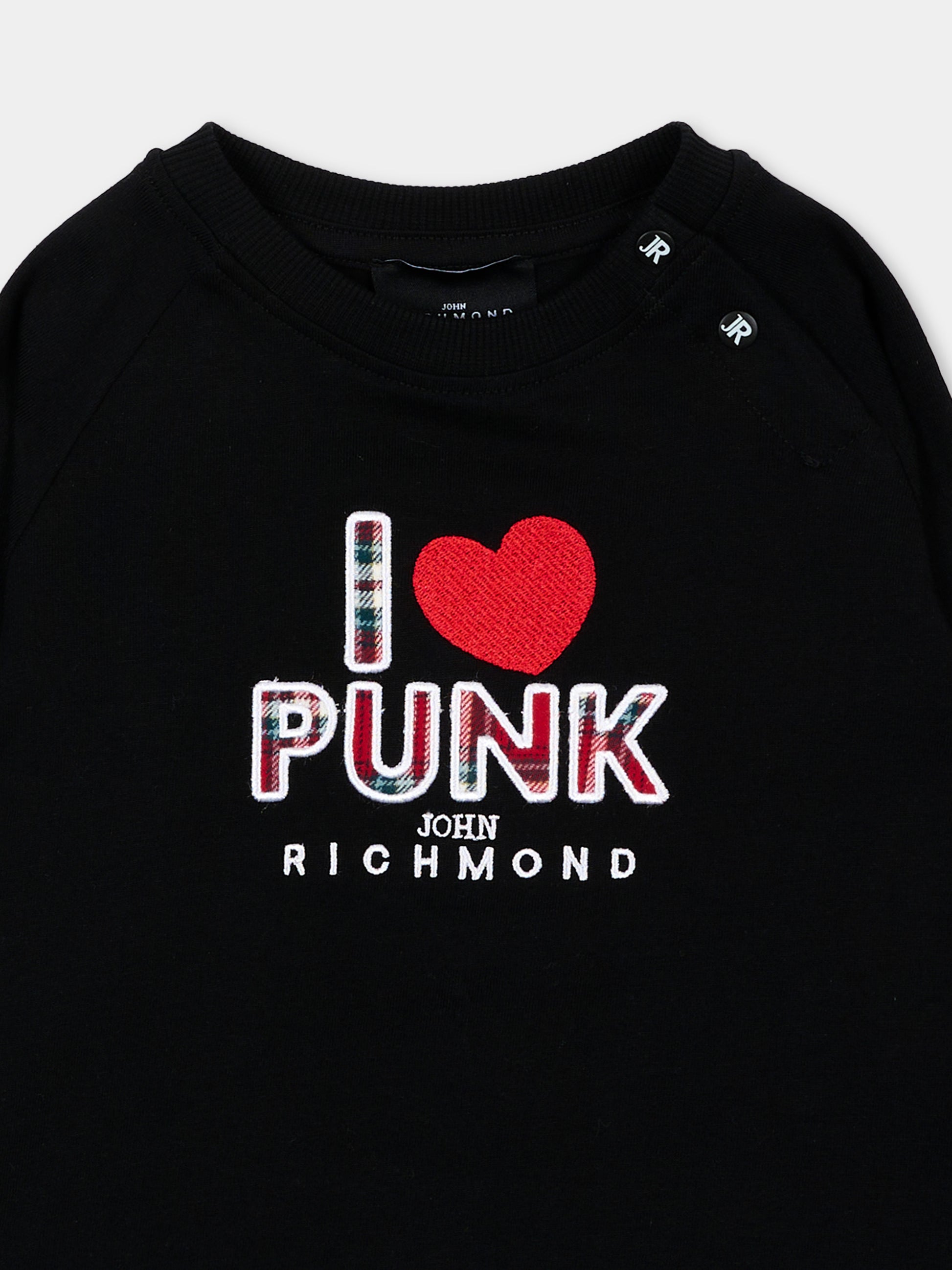 T-shirt nera per neonata con logo,Richmond,RIA26085TS BLACK BLACK