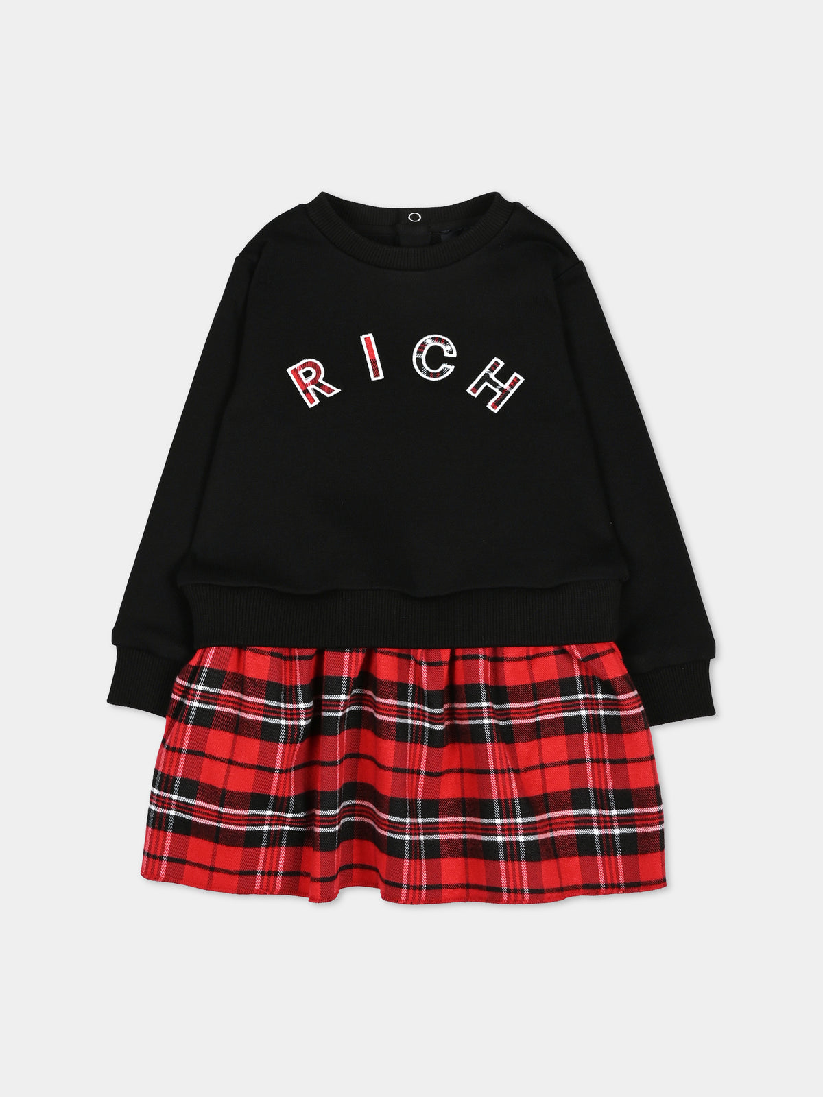 Vestito a manica lunga nero per neonato,Richmond,RIA26082VE BLACK/R.T. BLACK