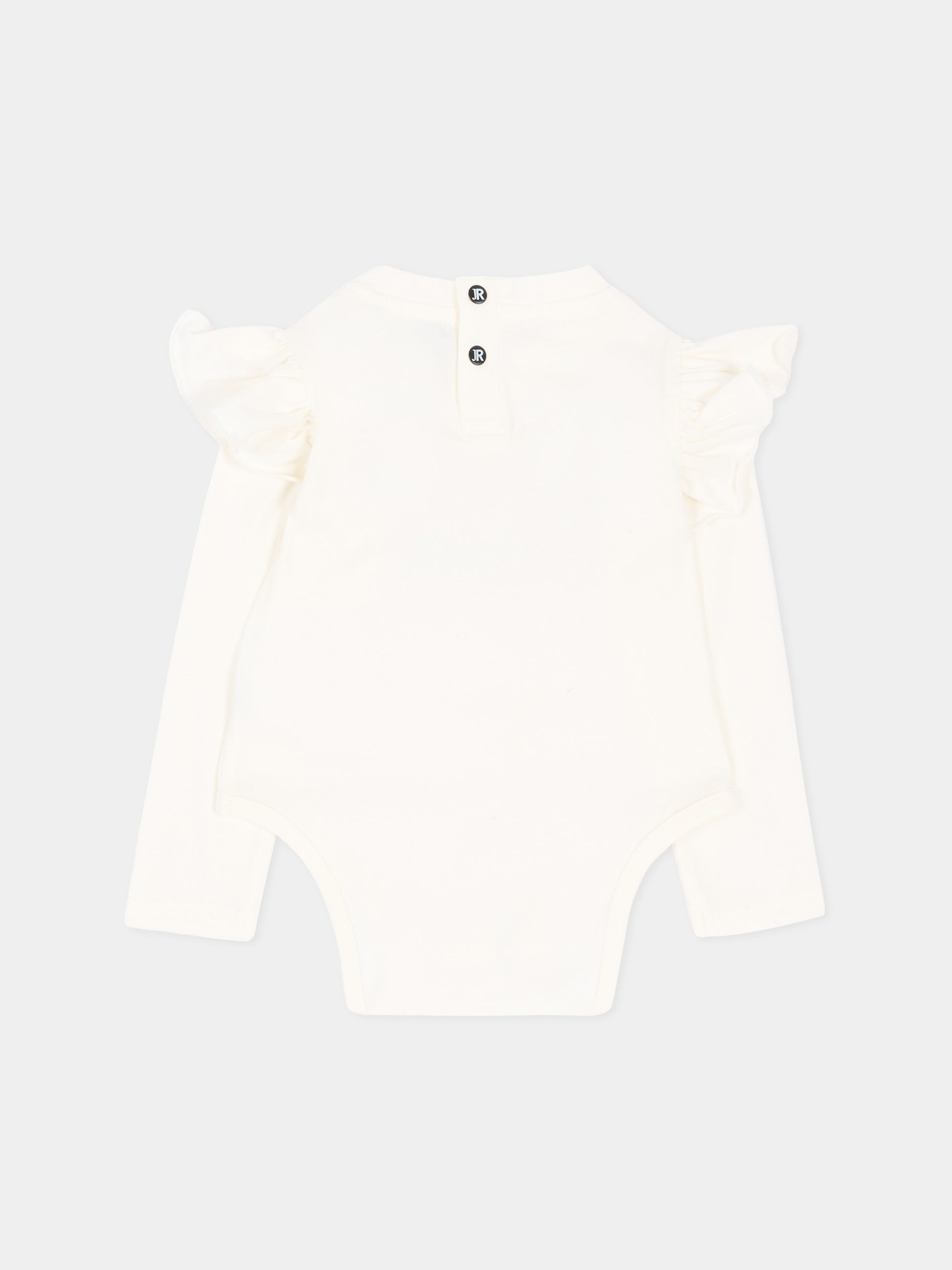 Body avorio per neonata con logo,Richmond,RIA26139BD OFF-WHITE OFF-WHITE