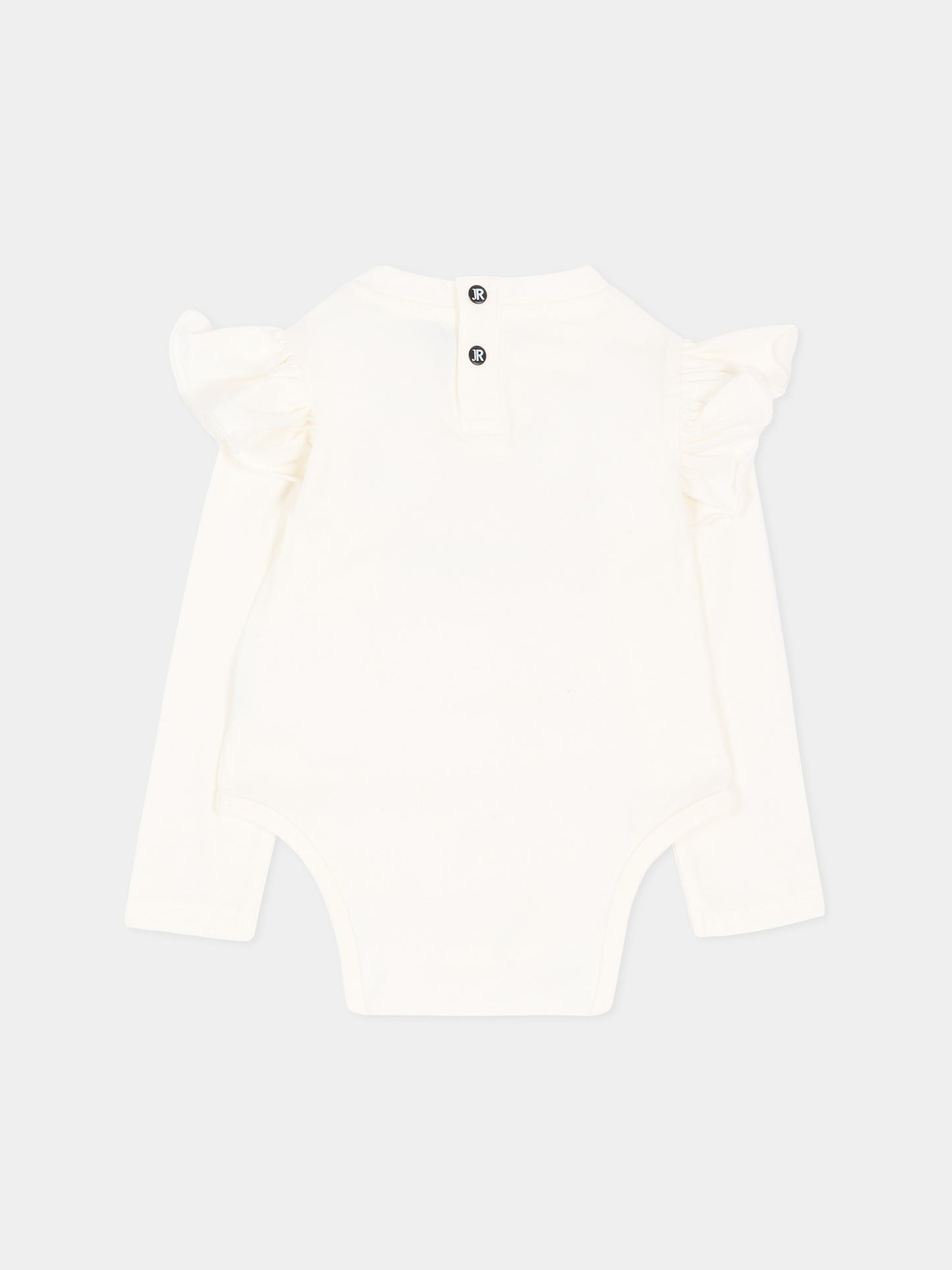 Body avorio per neonata con logo,Richmond,RIA26139BD OFF-WHITE OFF-WHITE
