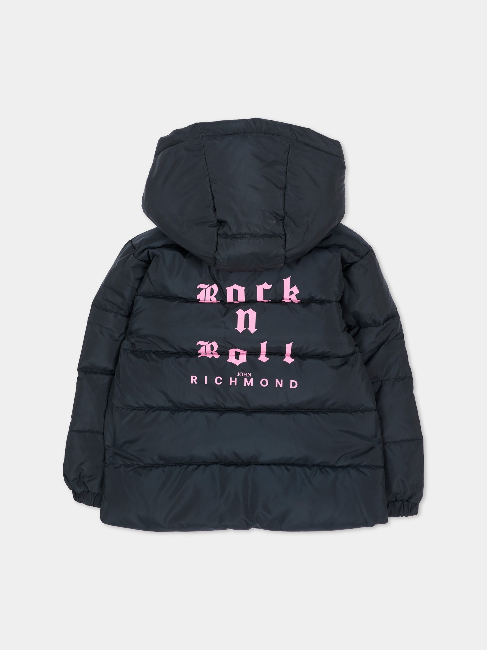 Piumino nero per neonata con logo,Richmond,RIA26101PI BLACK BLACK