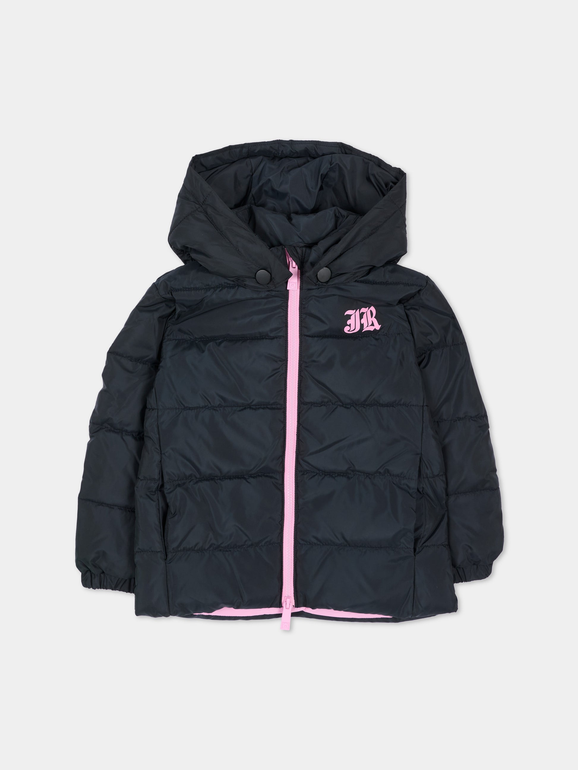 Piumino nero per neonata con logo,Richmond,RIA26101PI BLACK BLACK