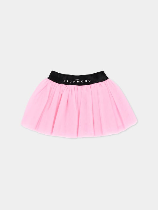 Gonna rosa per neonata logo Richmond,Richmond,RIA26096GO PINK_B/BLK PINK BEGONIA