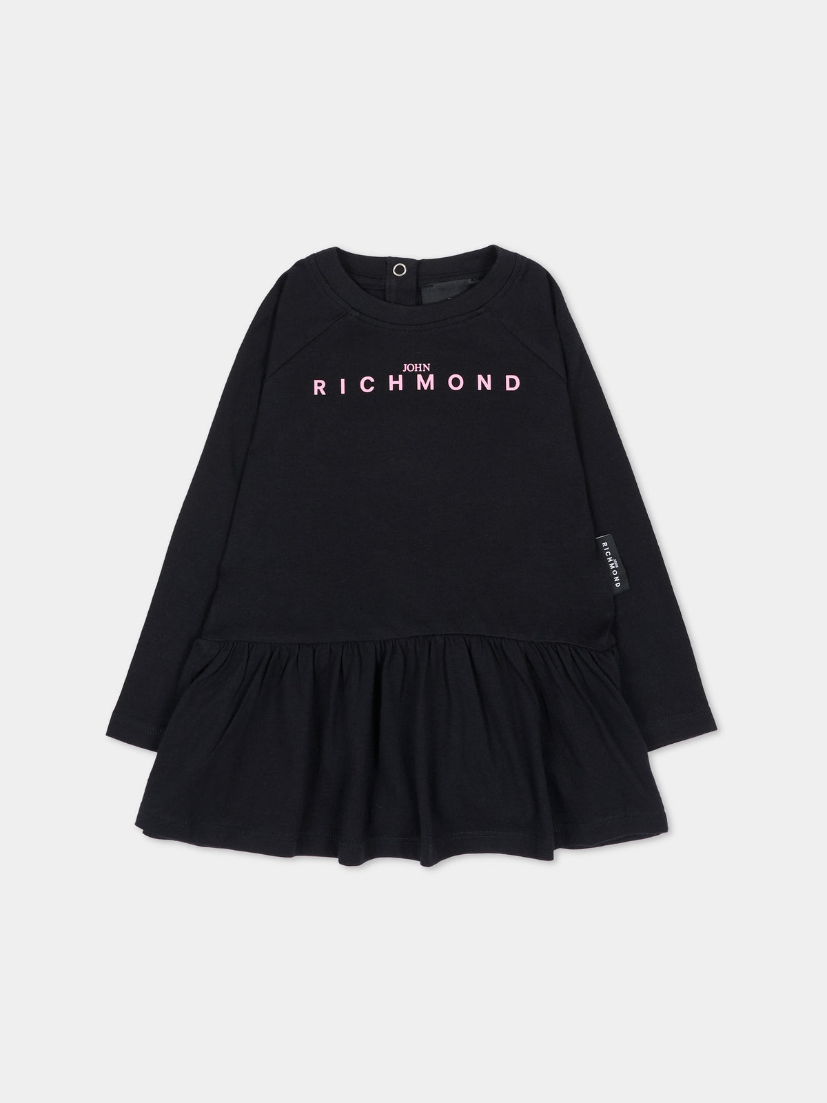 Vestito a manica lunga nero per neonata con logo,Richmond,RIA26019VE BLACK BLACK