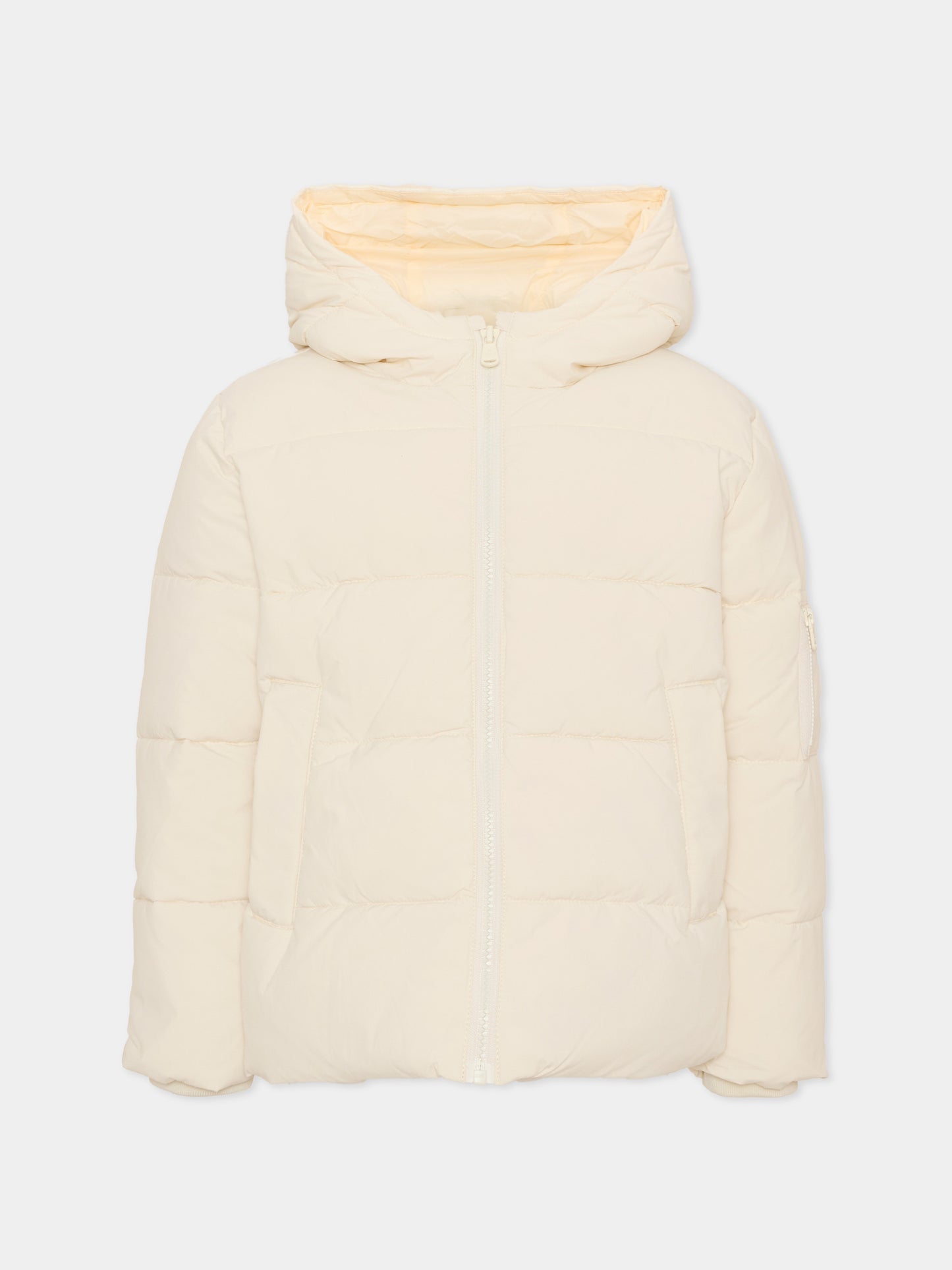 Piumino avorio per bambini con cappuccio,North Sails,NBA26074PI WHITE WINTER