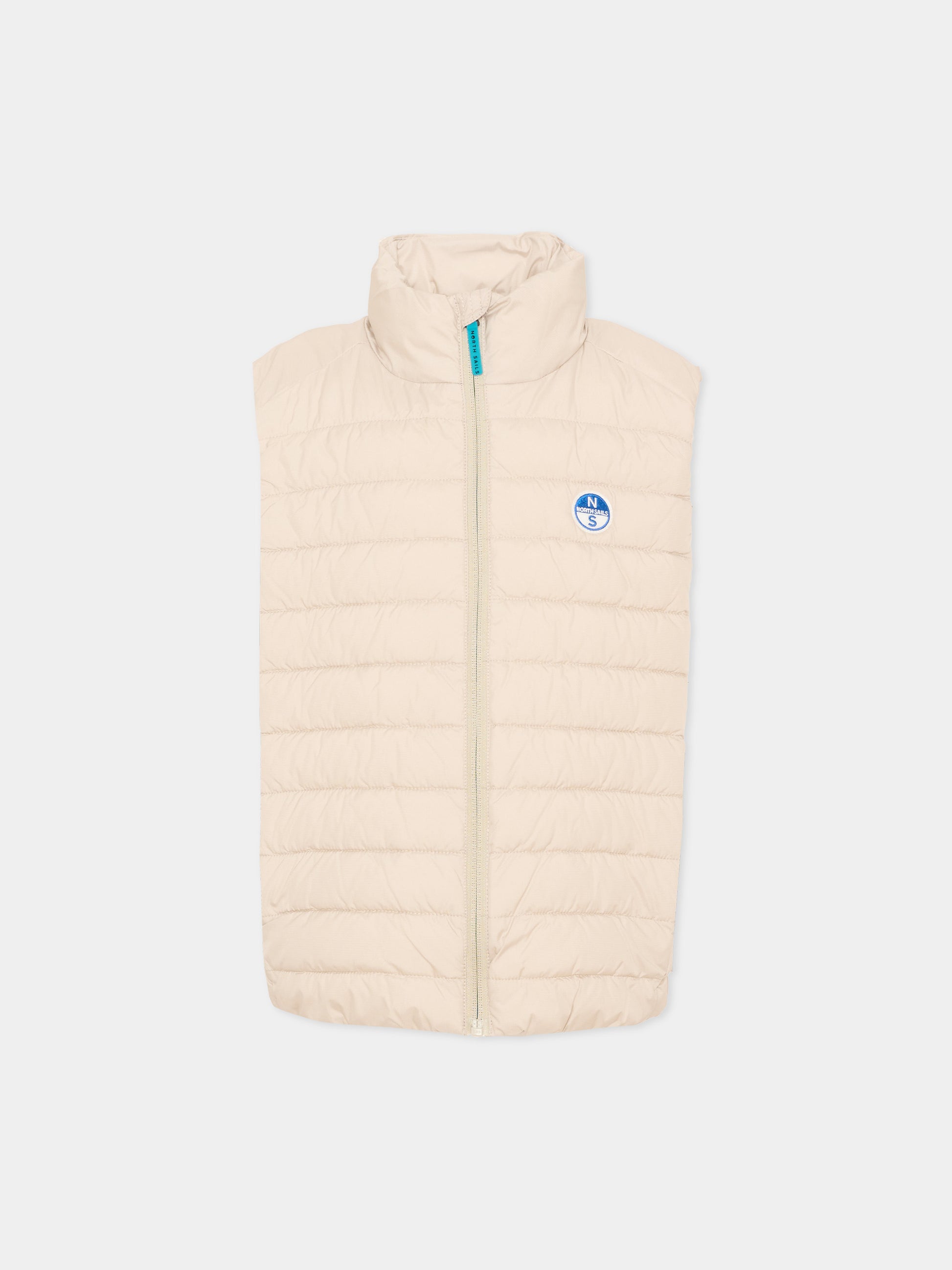 Gilet beige per bambini trapuntato,North Sails,NBA26073PI WINTER ROPE