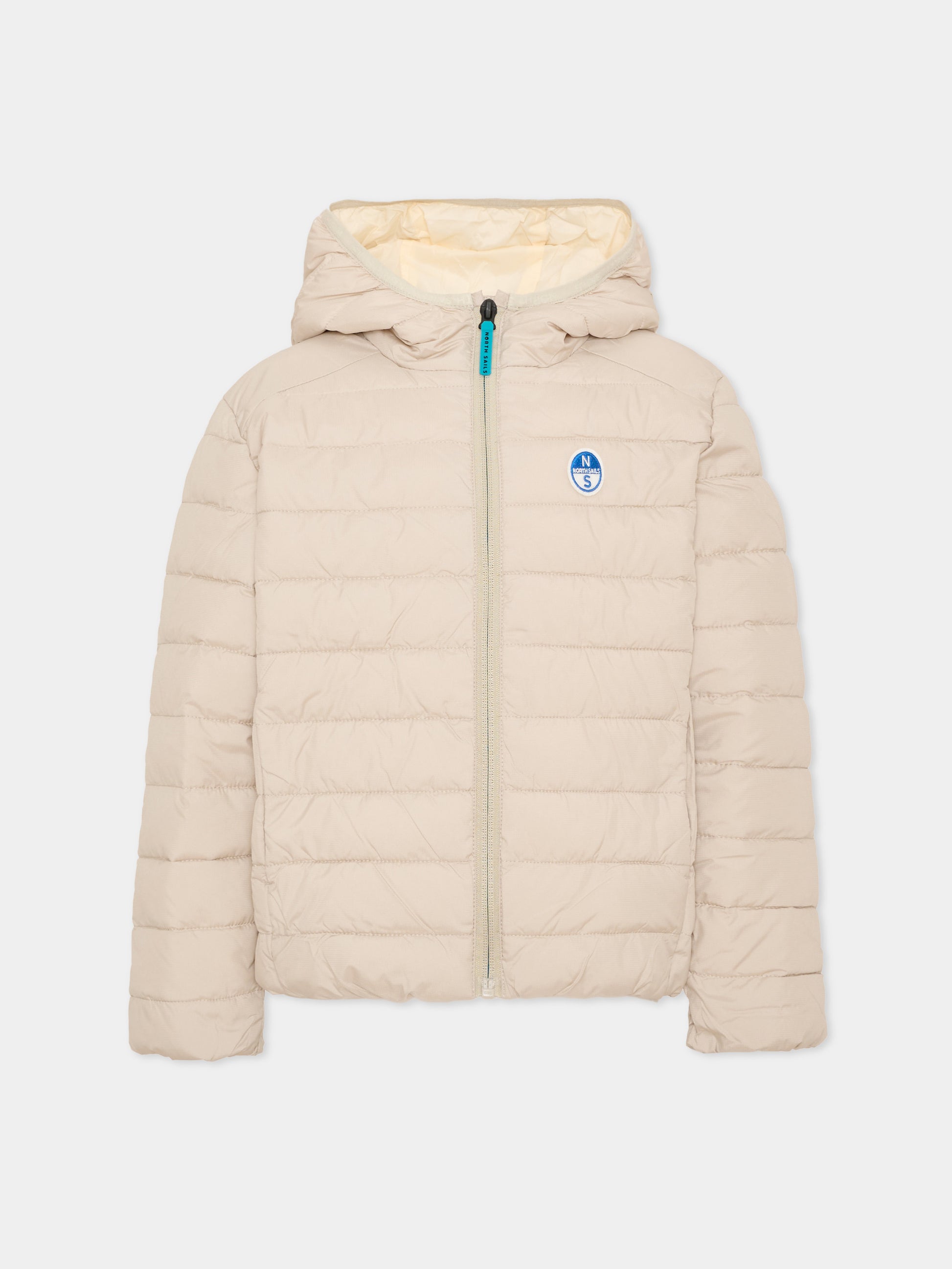 Piumino beige per bambino con cappuccio,North Sails,NBA26072PI WINTER ROPE