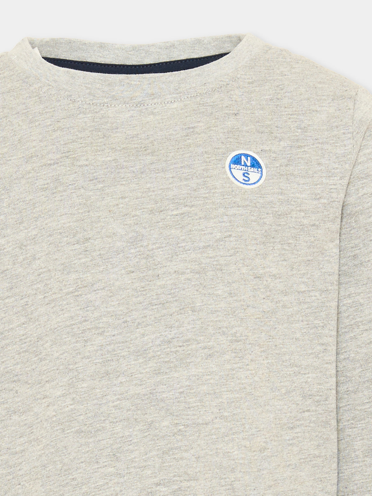 T-shirt a manica lunga grigia per bambino con logo,North Sails,NBA26089TS GREY MEDIUM MELANGE