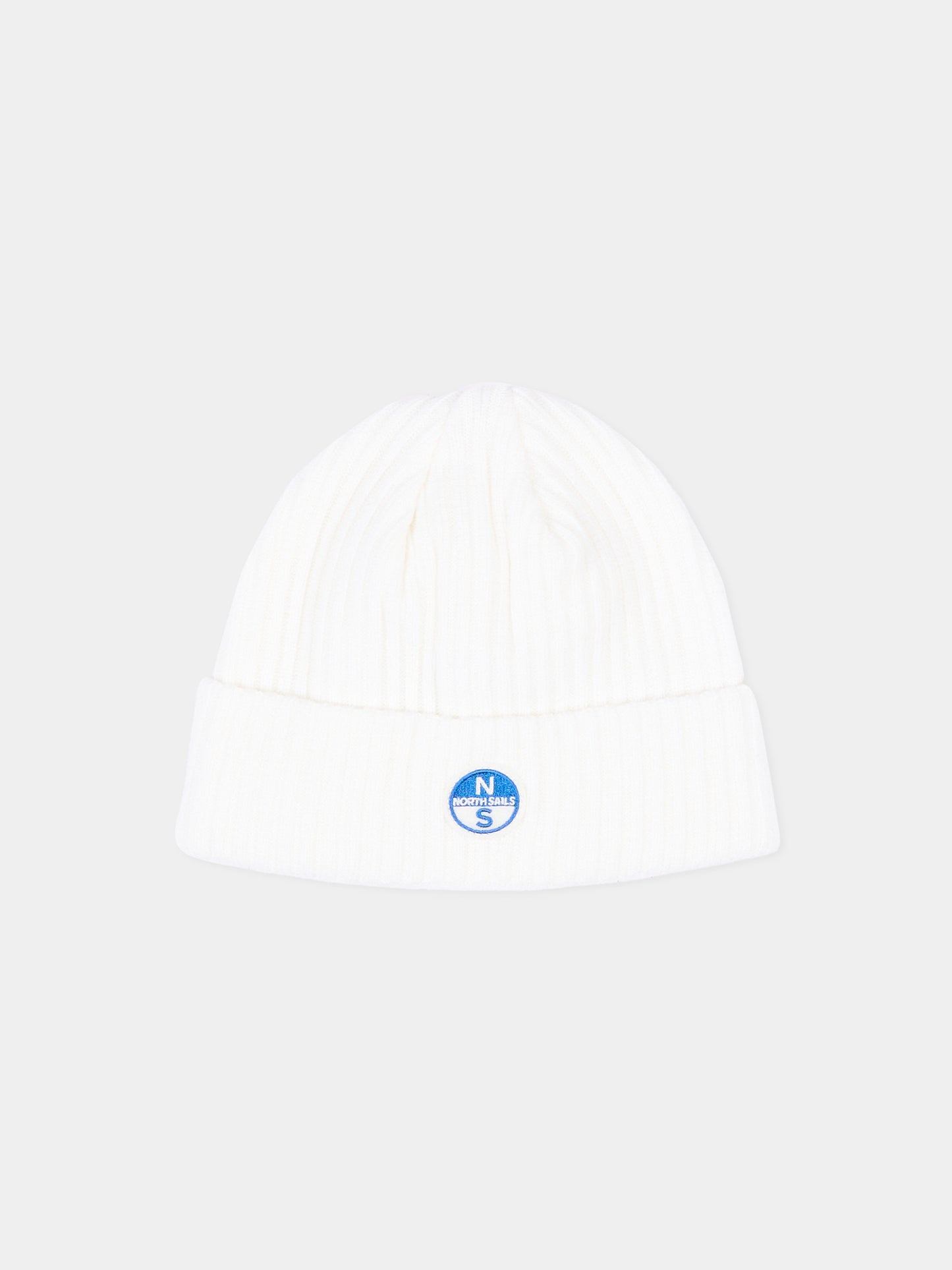 Berretto bianco per bambino con logo,North Sails,NBA26096HA WHITE WINTER