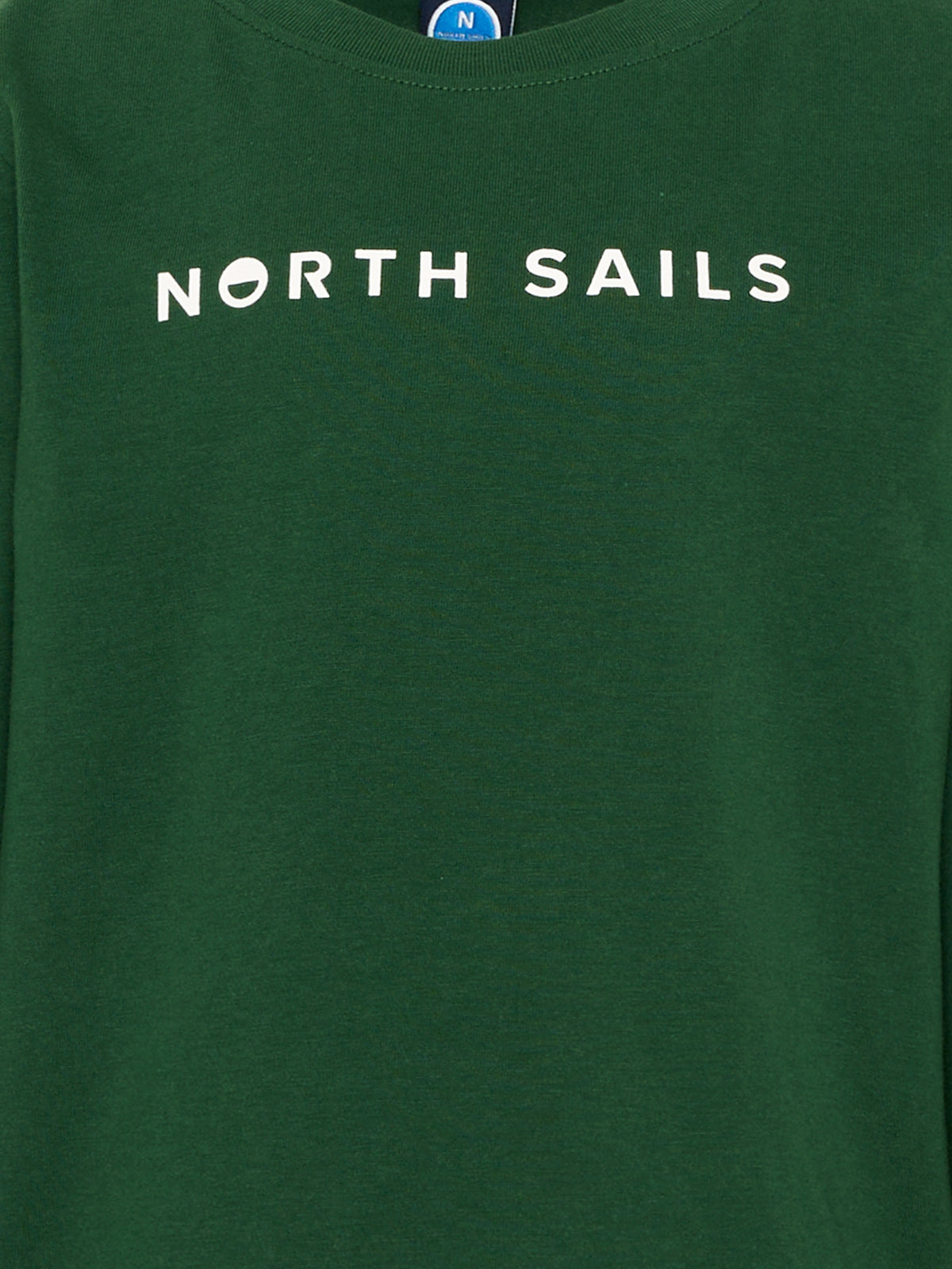 T-shirt a manica lunga verde per bambino con logo,North Sails,NBA26025TS GREEN