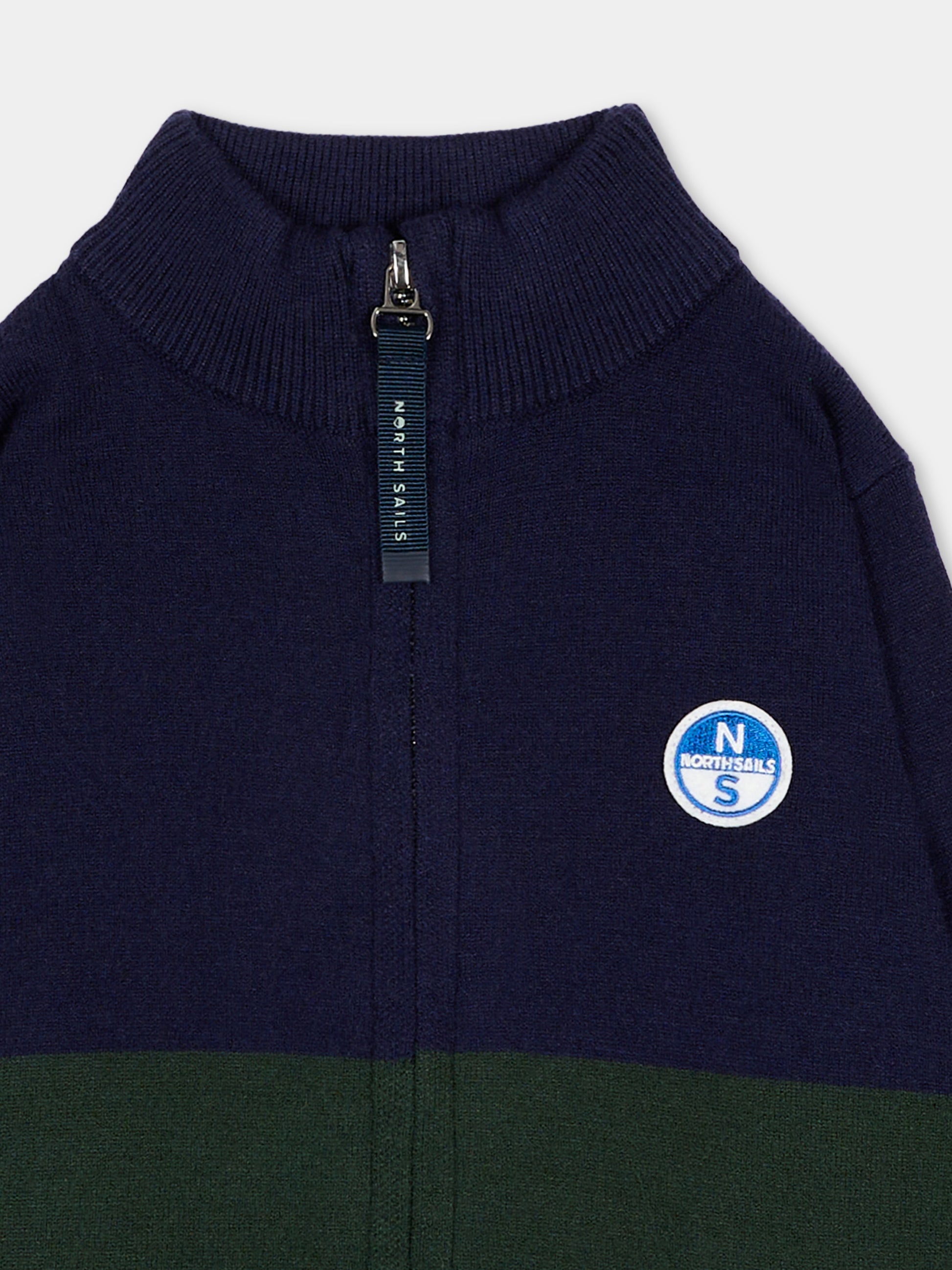Cardigan blu per neonato con patch logo,North Sails,NIA26018CD BLUE NAVY