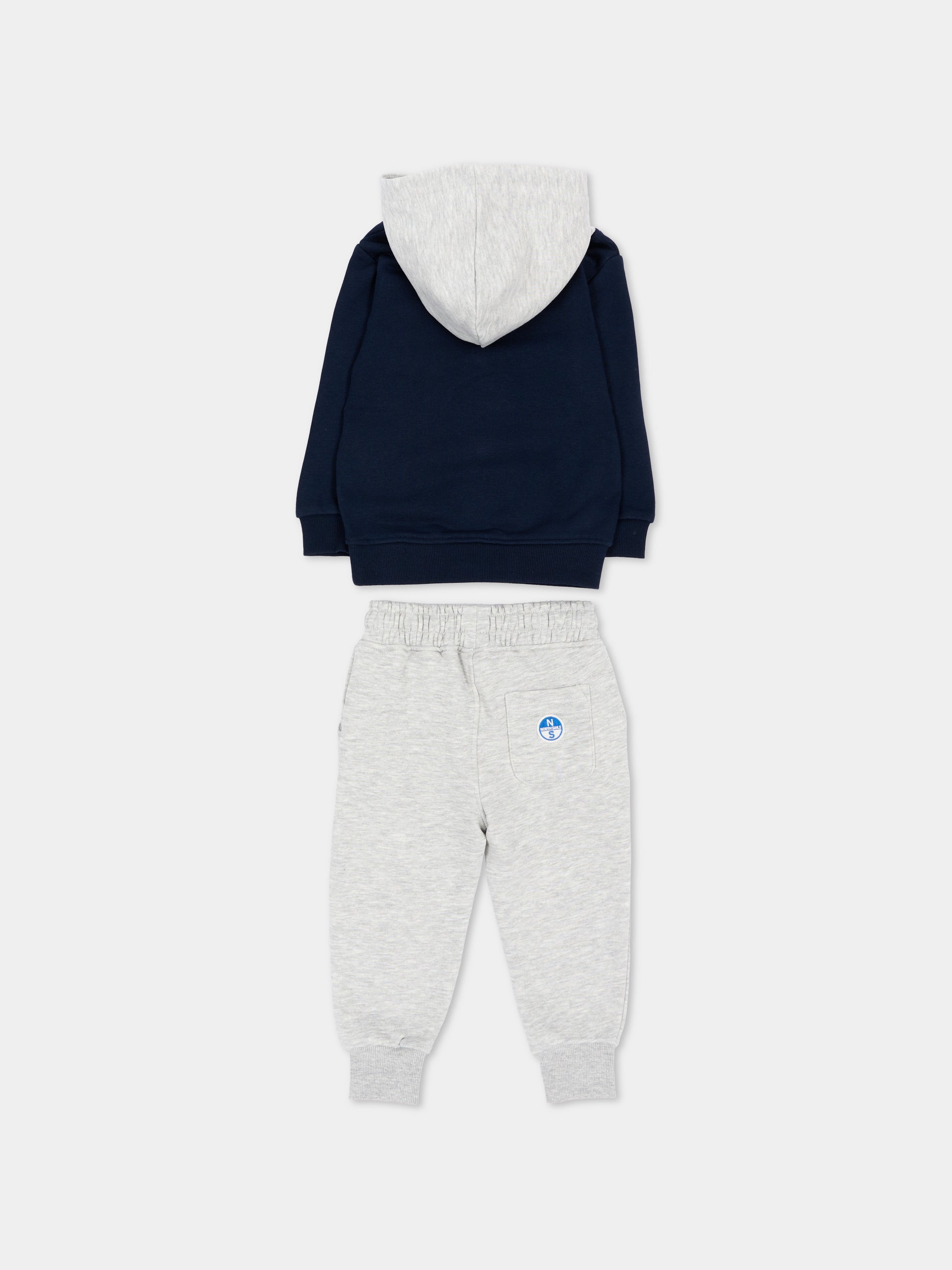 Completo sportivo lungo blu per neonato con logo,North Sails,NIA26034CF BLUE NAVY