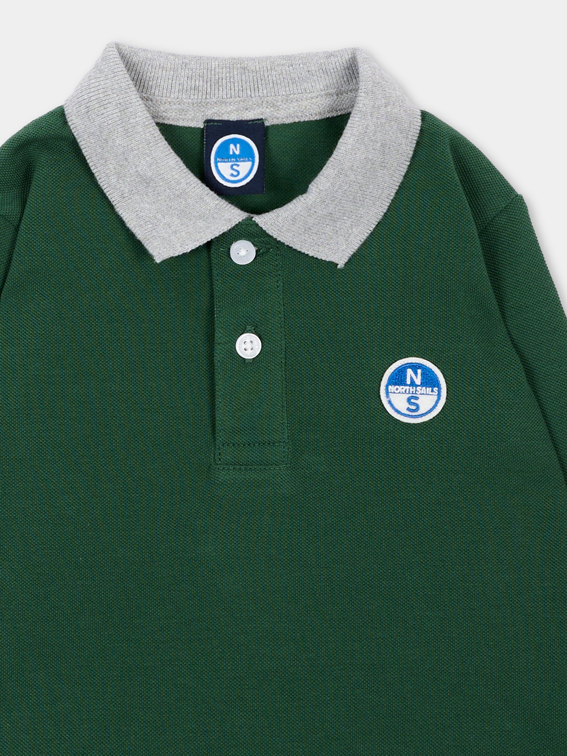 Polo verde per neonato con logo,North Sails,NIA26037PO GREEN