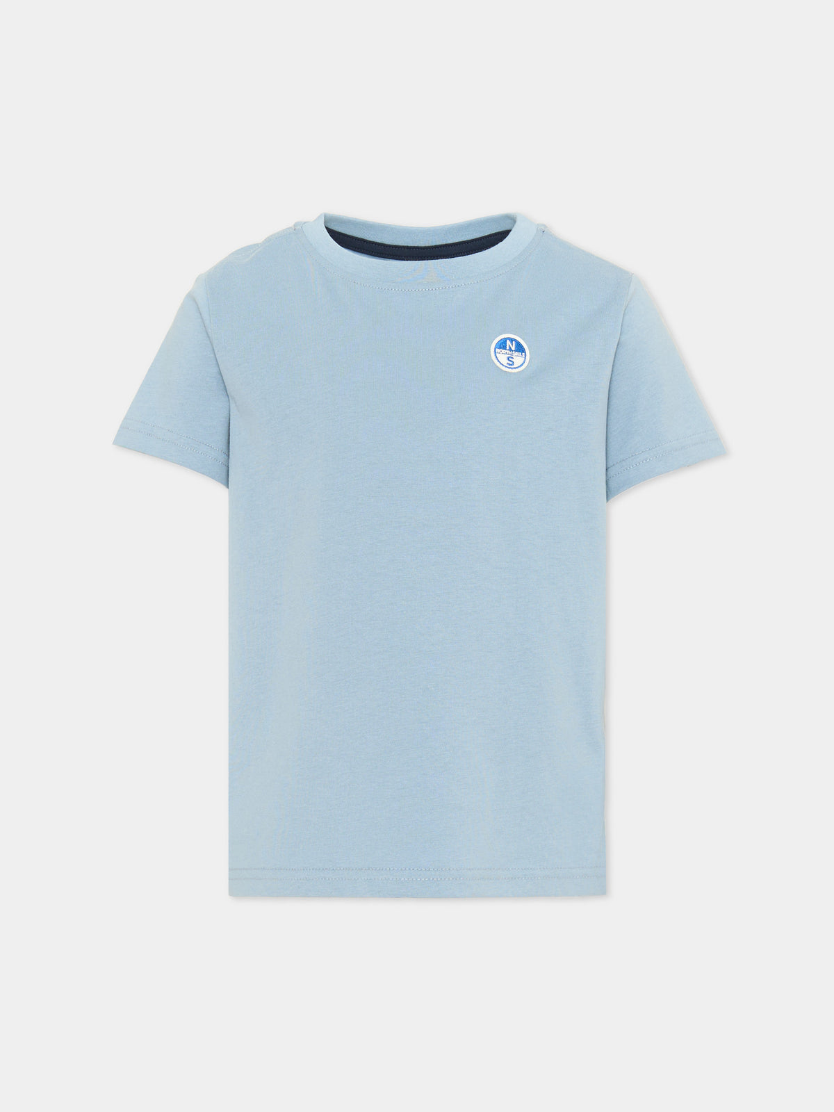 T-shirt azzurra per bambino con logo,North Sails,NBA26091TS BLUE STEEL