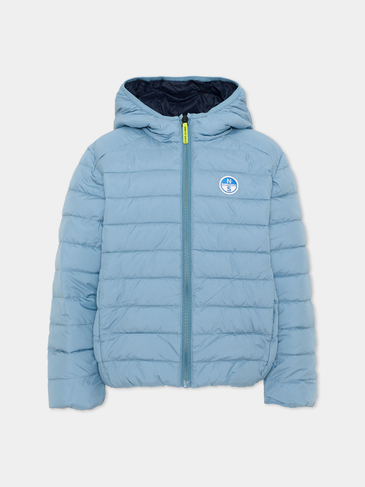 Piumino azzurro per bambino con cappuccio,North Sails,NBA26072PI BLUE STEEL