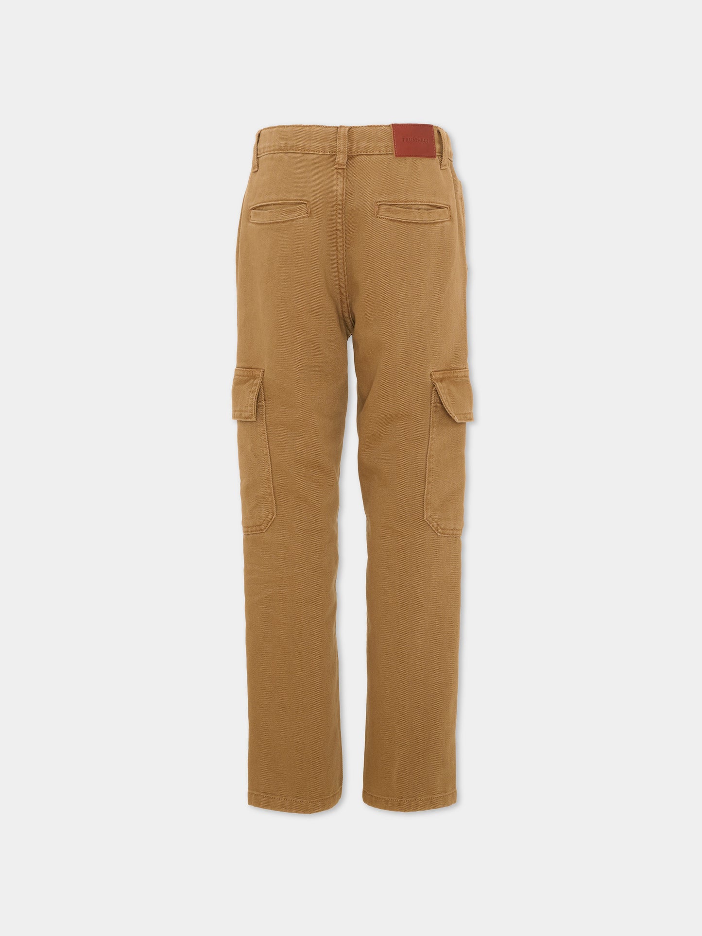 Pantalone marrone per bambino cargo,Trussardi Junior,TBA26036PA BROWN BROWN