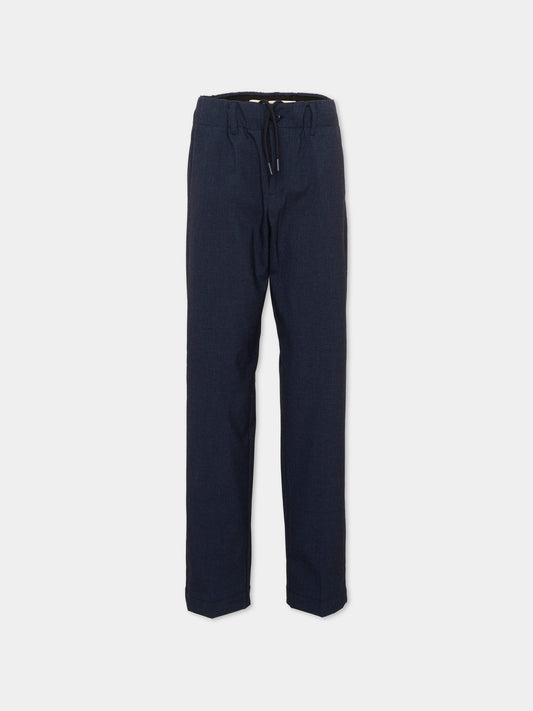 Pantalone blu per bambino con coulisse,Trussardi Junior,TBA26064PA BLUE_NAVAL BLUE NAVAL