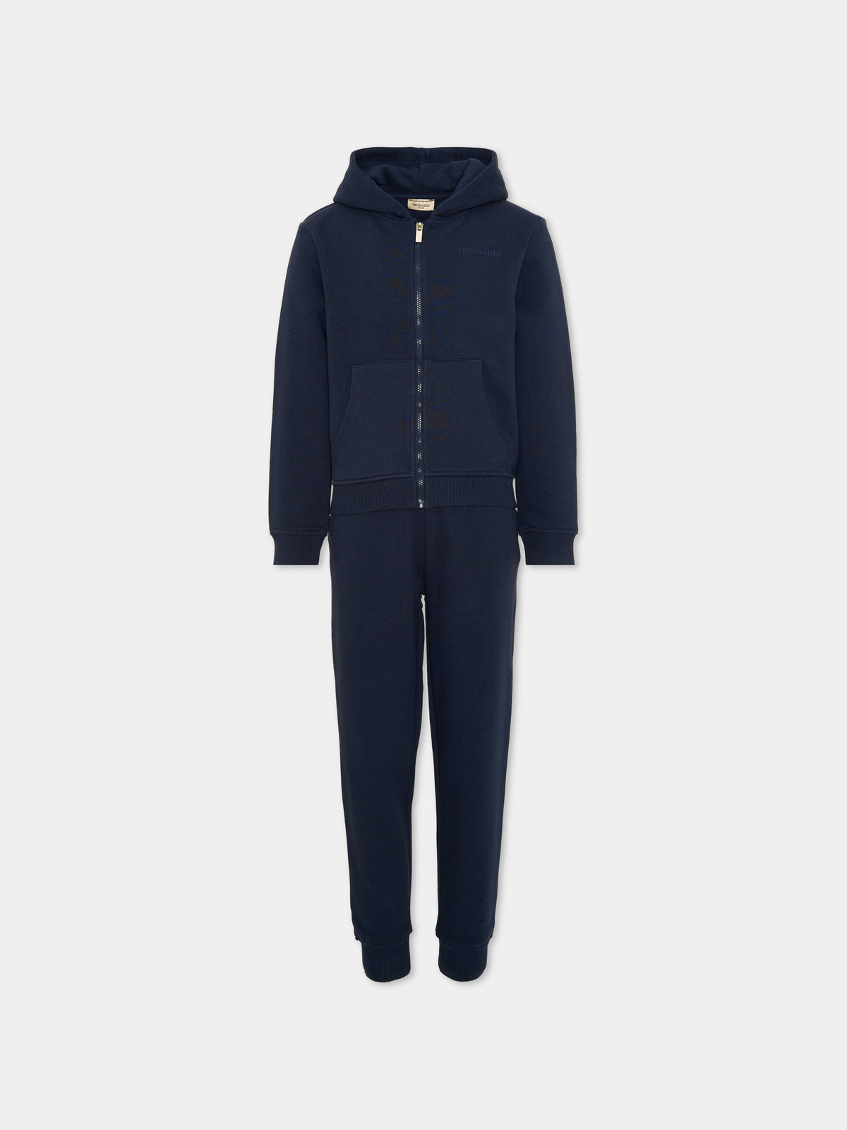 Completo sportivo lungo blu con zip per bambino,Trussardi Junior,TIA26015CF BLUE_N/B.N BLUE NAVAL