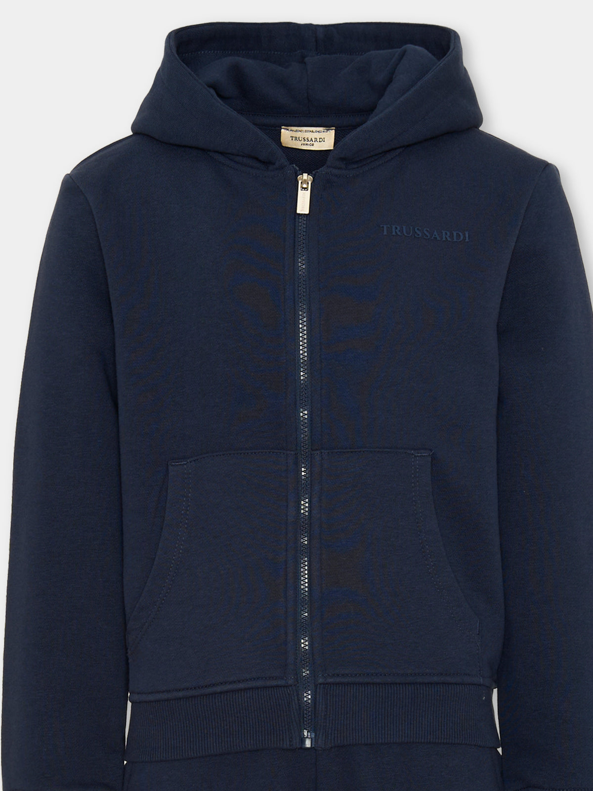 Completo sportivo lungo blu con zip per bambino,Trussardi Junior,TIA26015CF BLUE_N/B.N BLUE NAVAL