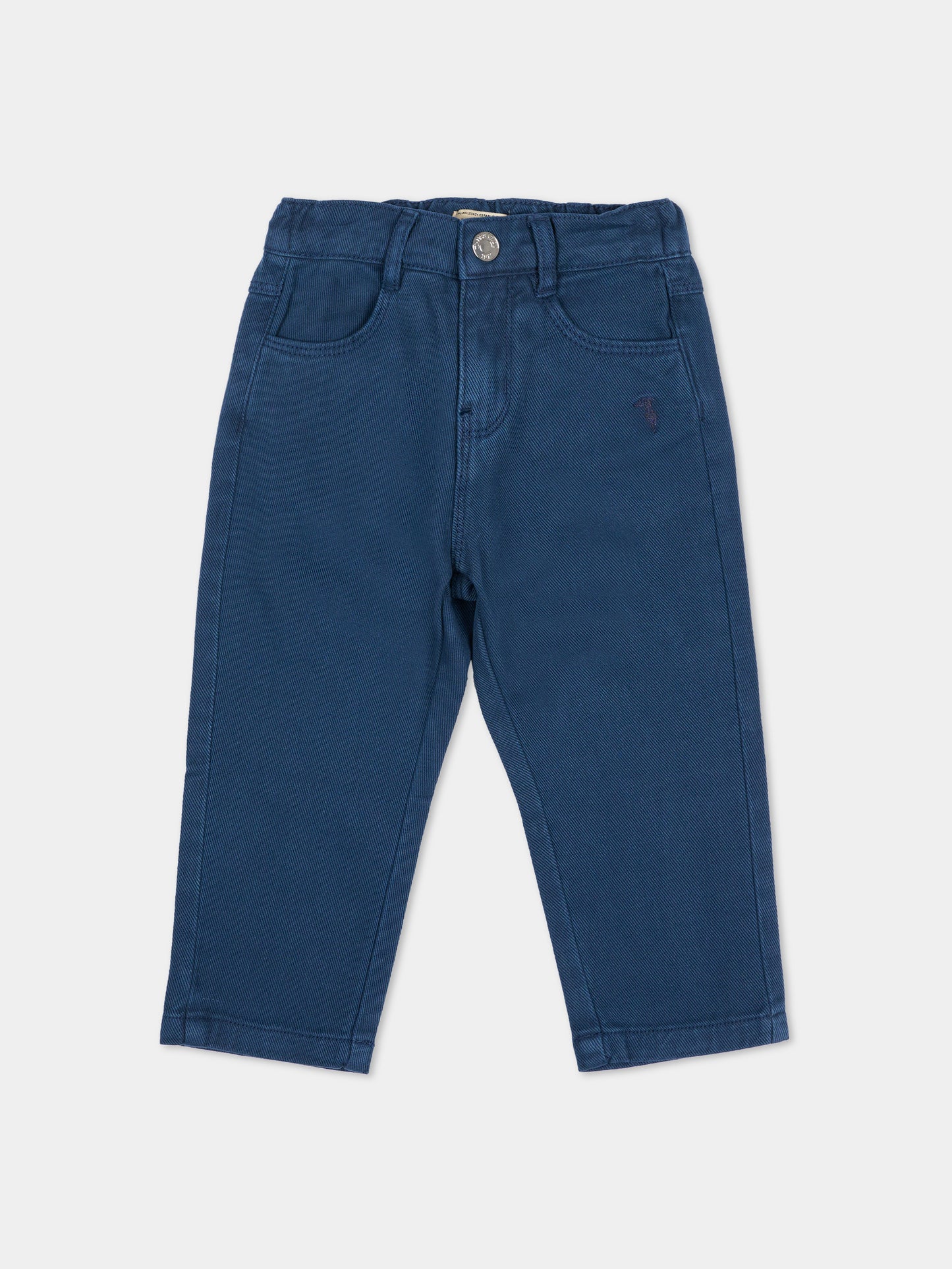 Pantalone blu per neonato con ricamo,Trussardi Junior,TIA26009PA BLUE_NAVAL BLUE NAVAL
